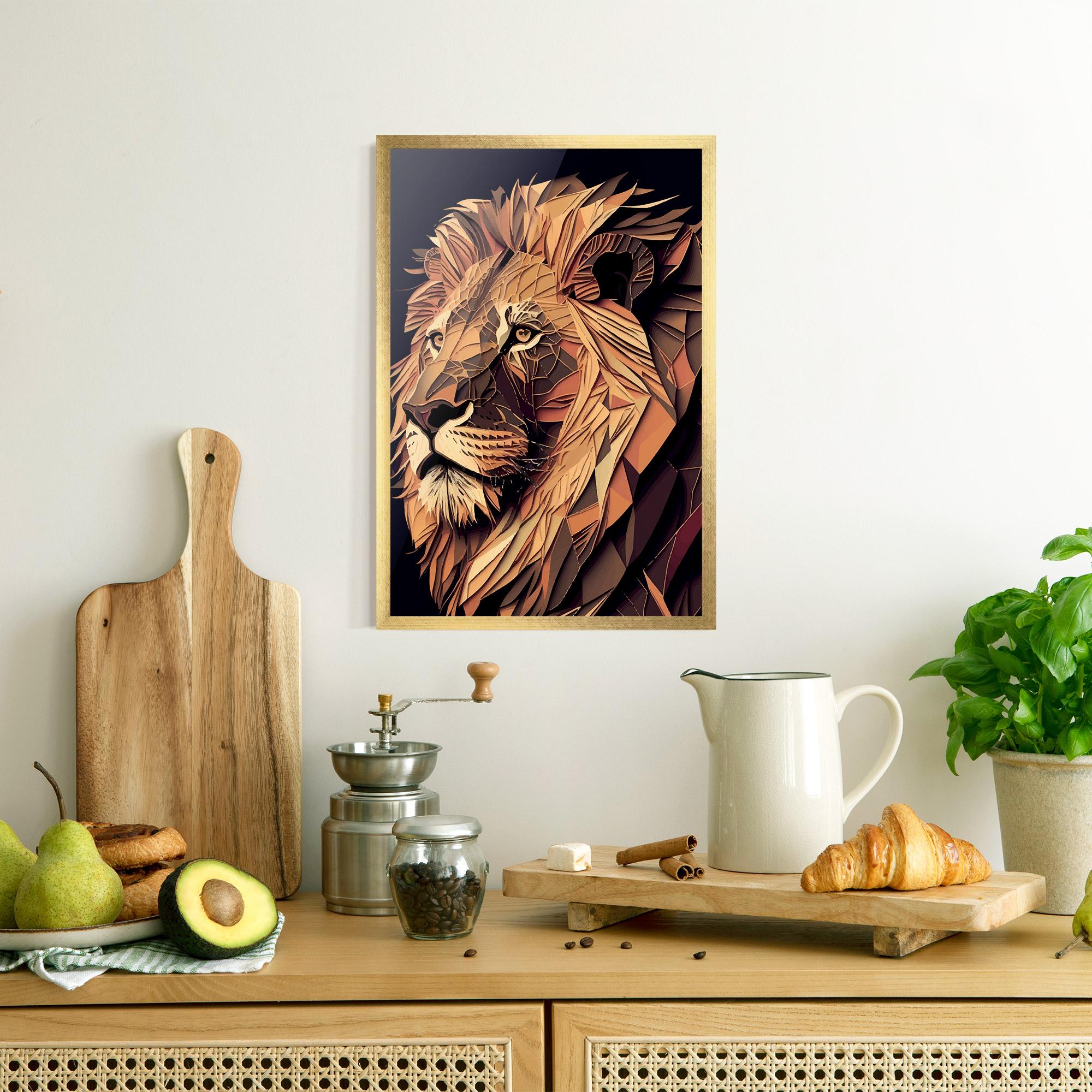 Plakat w Ramie Orange Mix Lion mockup 8