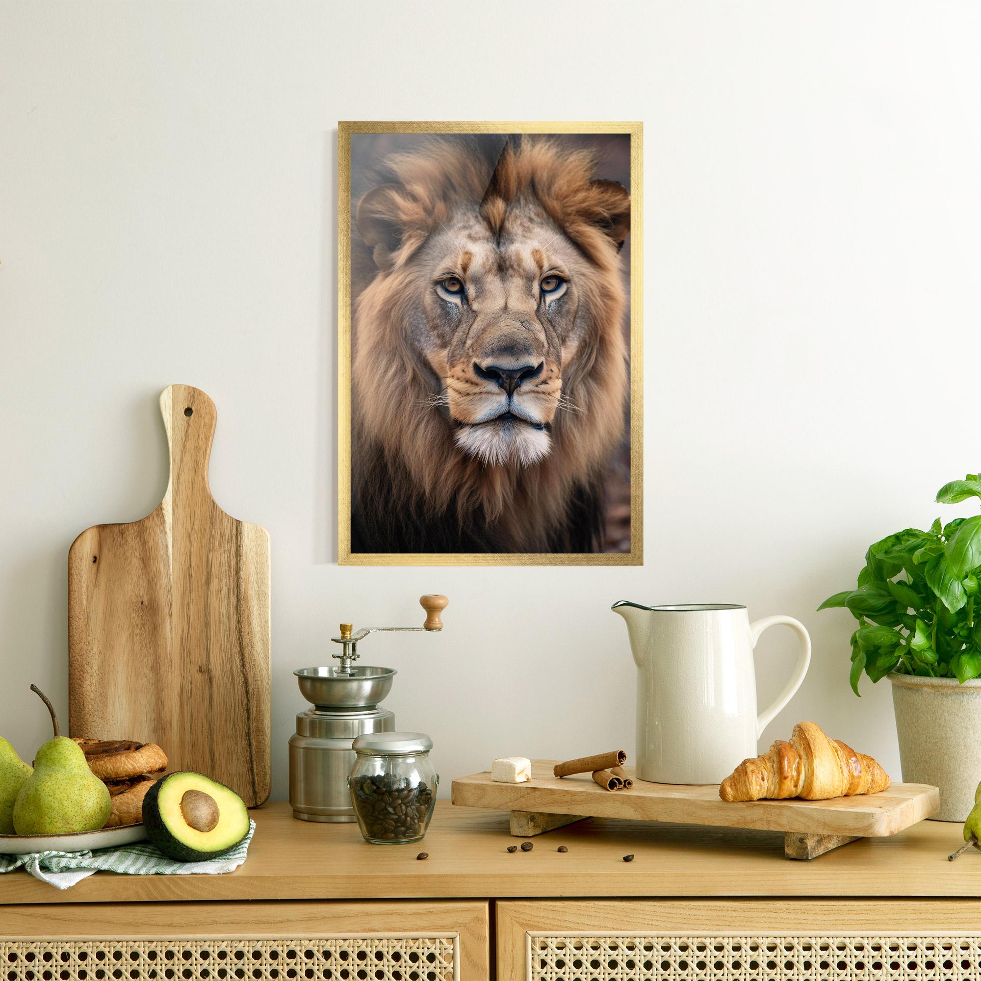 Plakat w Ramie Wild Lion View mockup 8
