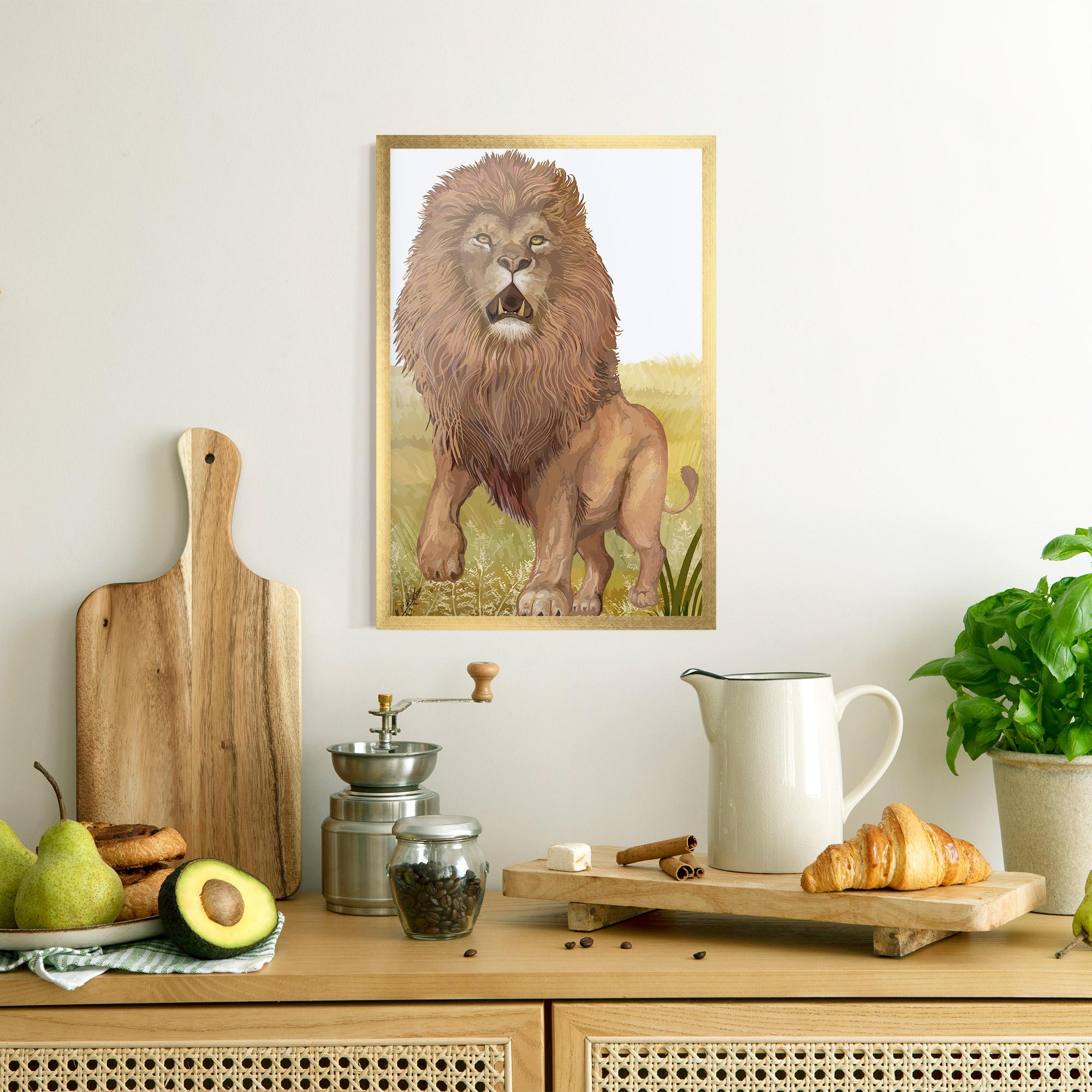 Plakat w Ramie Wild Lion mockup 8