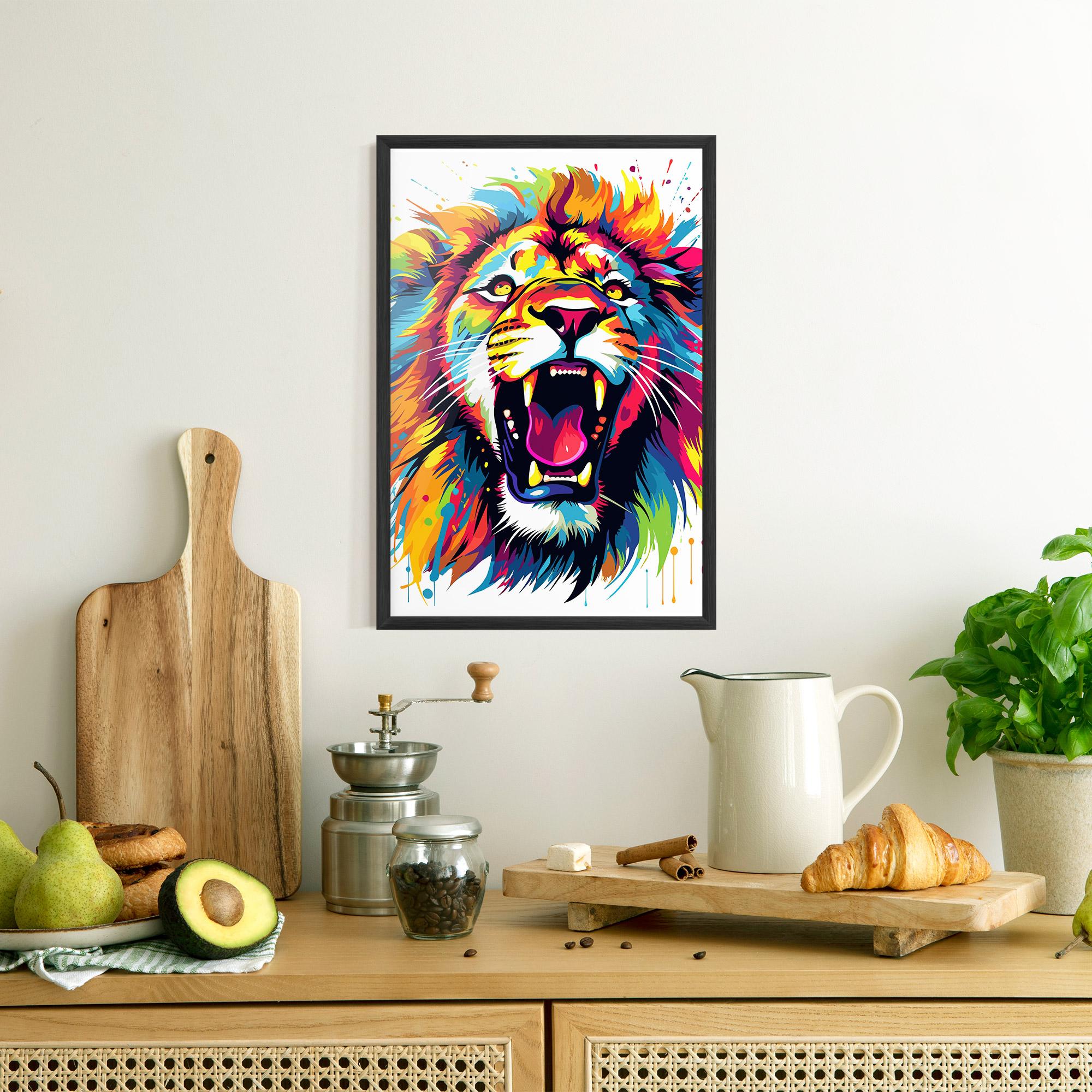 Plakat w Ramie Angry Lion Mix mockup 8