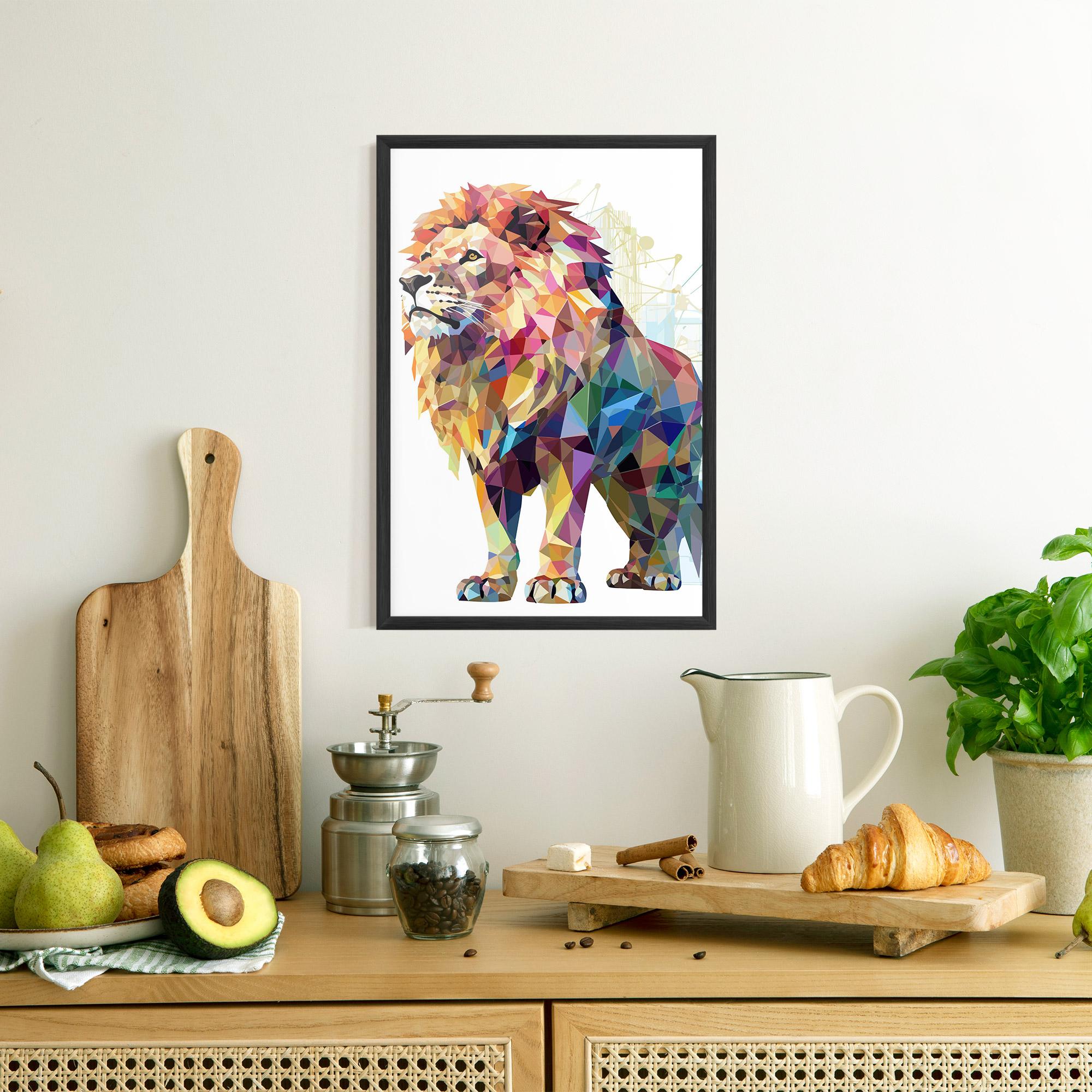 Plakat w Ramie Artistic Lion mockup 8