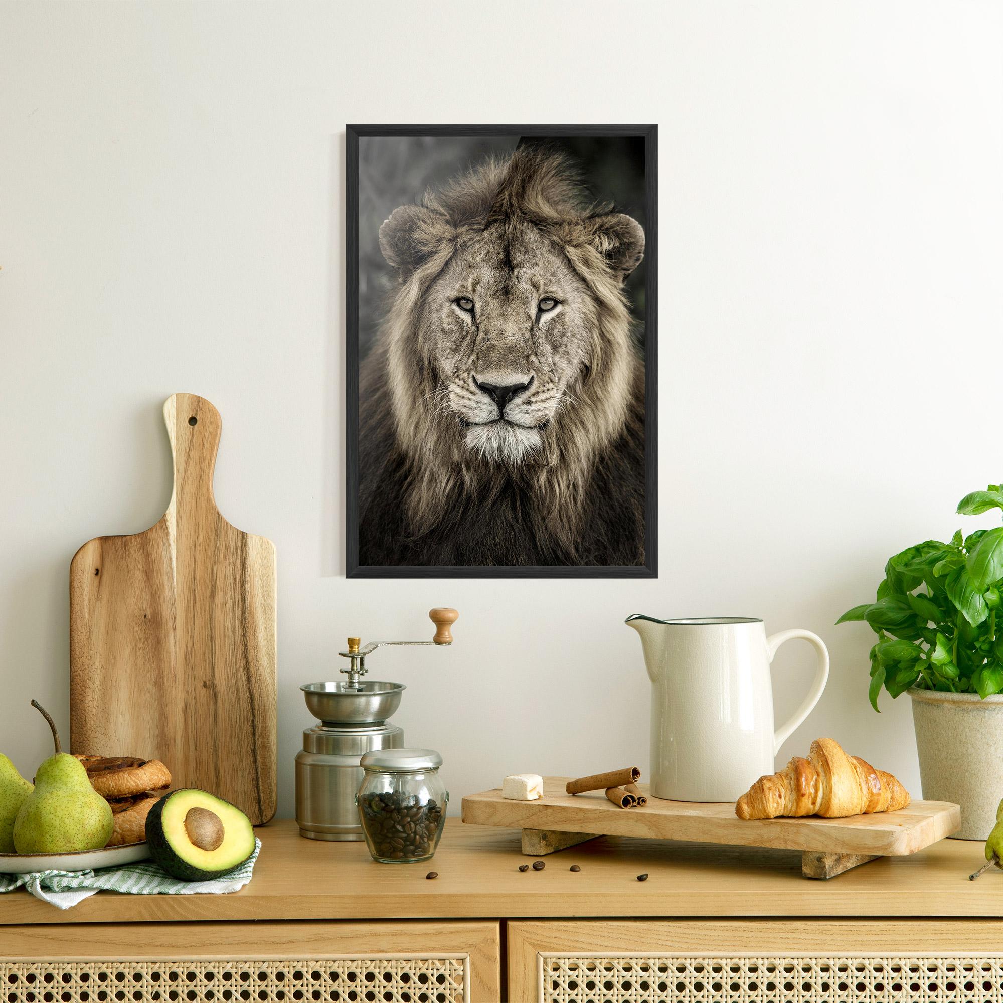 Plakat w Ramie Lion Close Up mockup 8