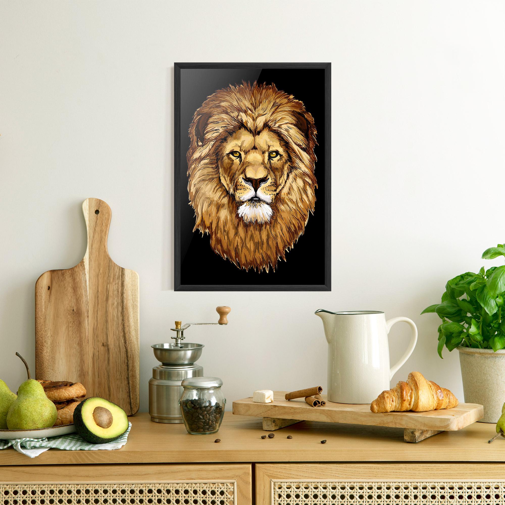 Plakat w Ramie Lion Head mockup 8