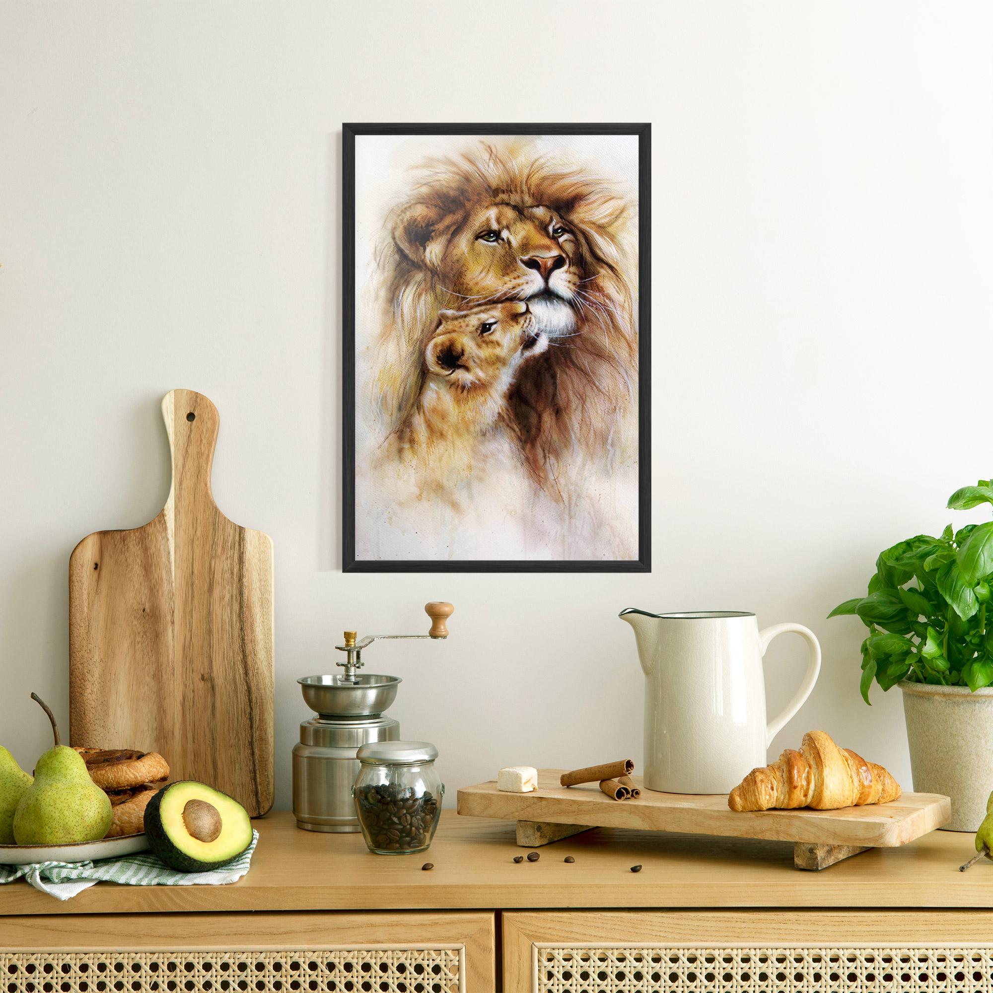 Plakat w Ramie Lion Love mockup 8