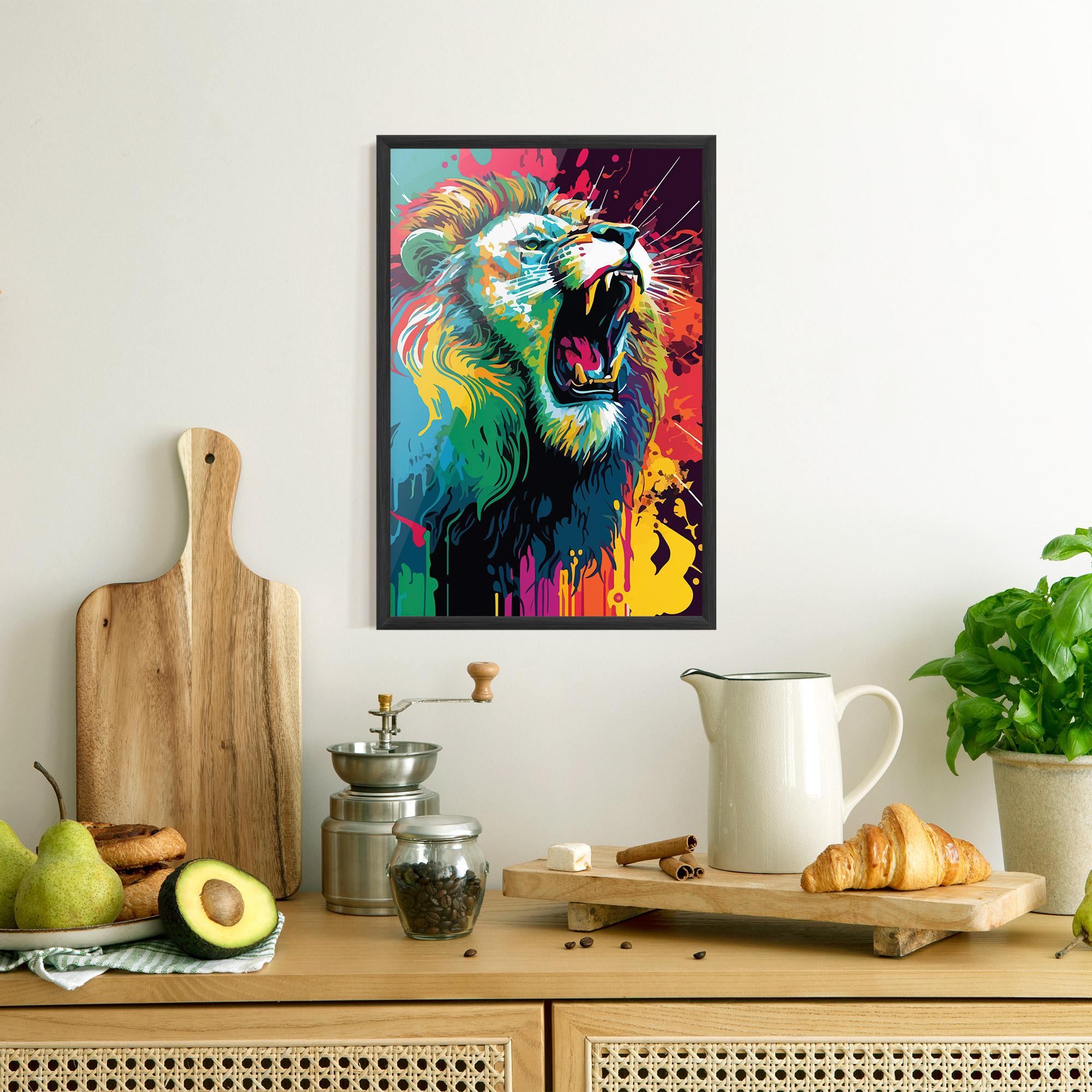 Plakat w Ramie Lion Splash mockup 8