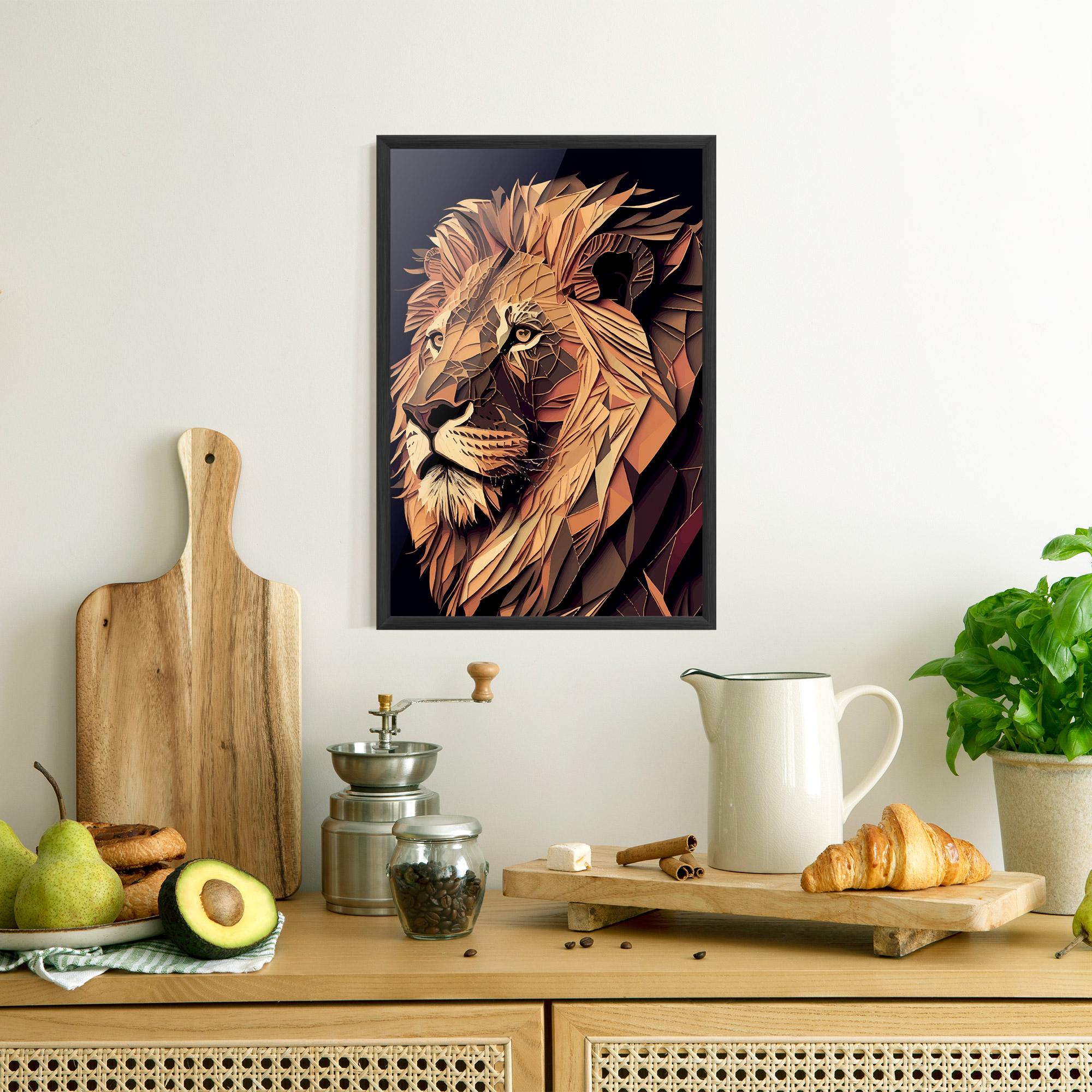 Plakat w Ramie Orange Mix Lion mockup 8