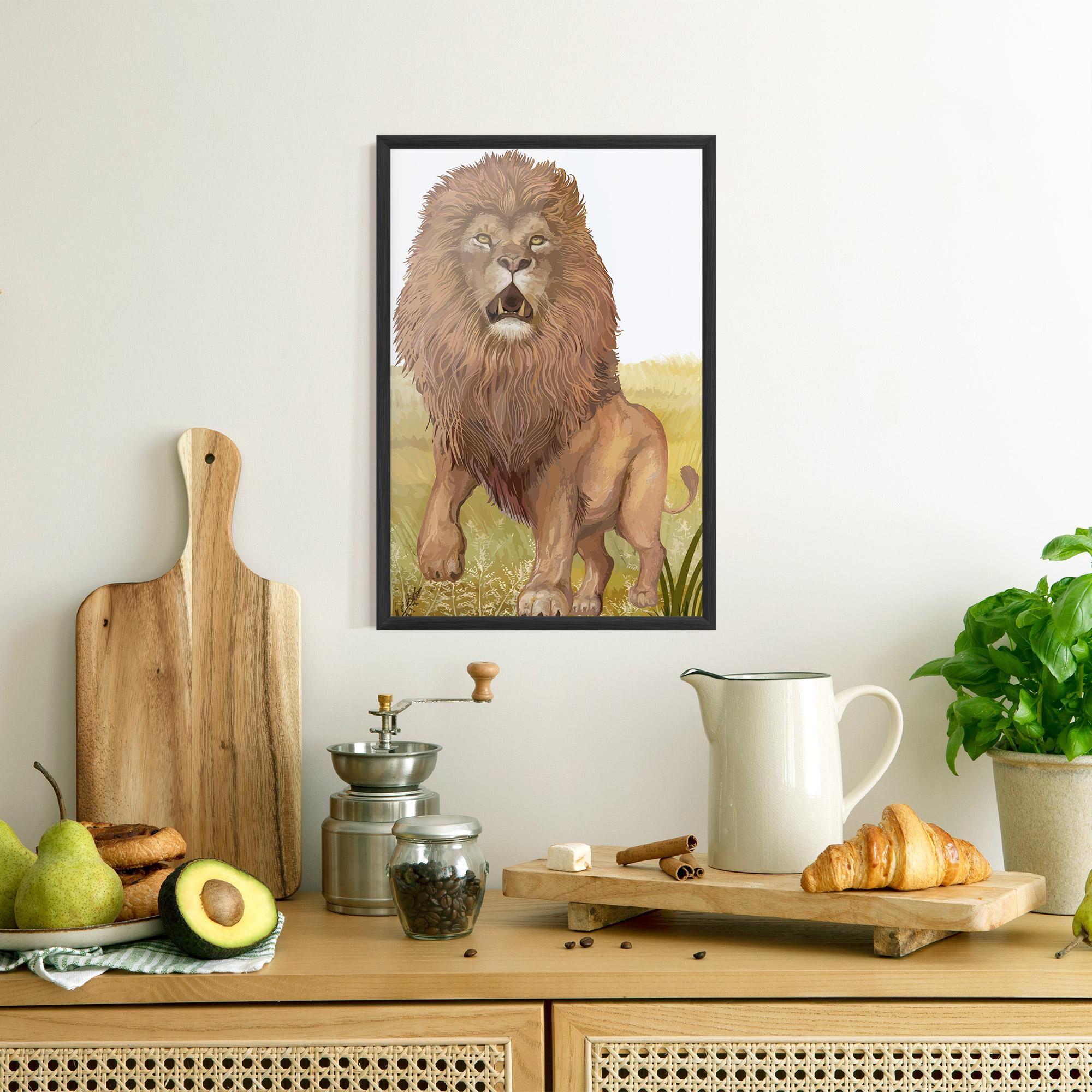 Plakat w Ramie Wild Lion mockup 8