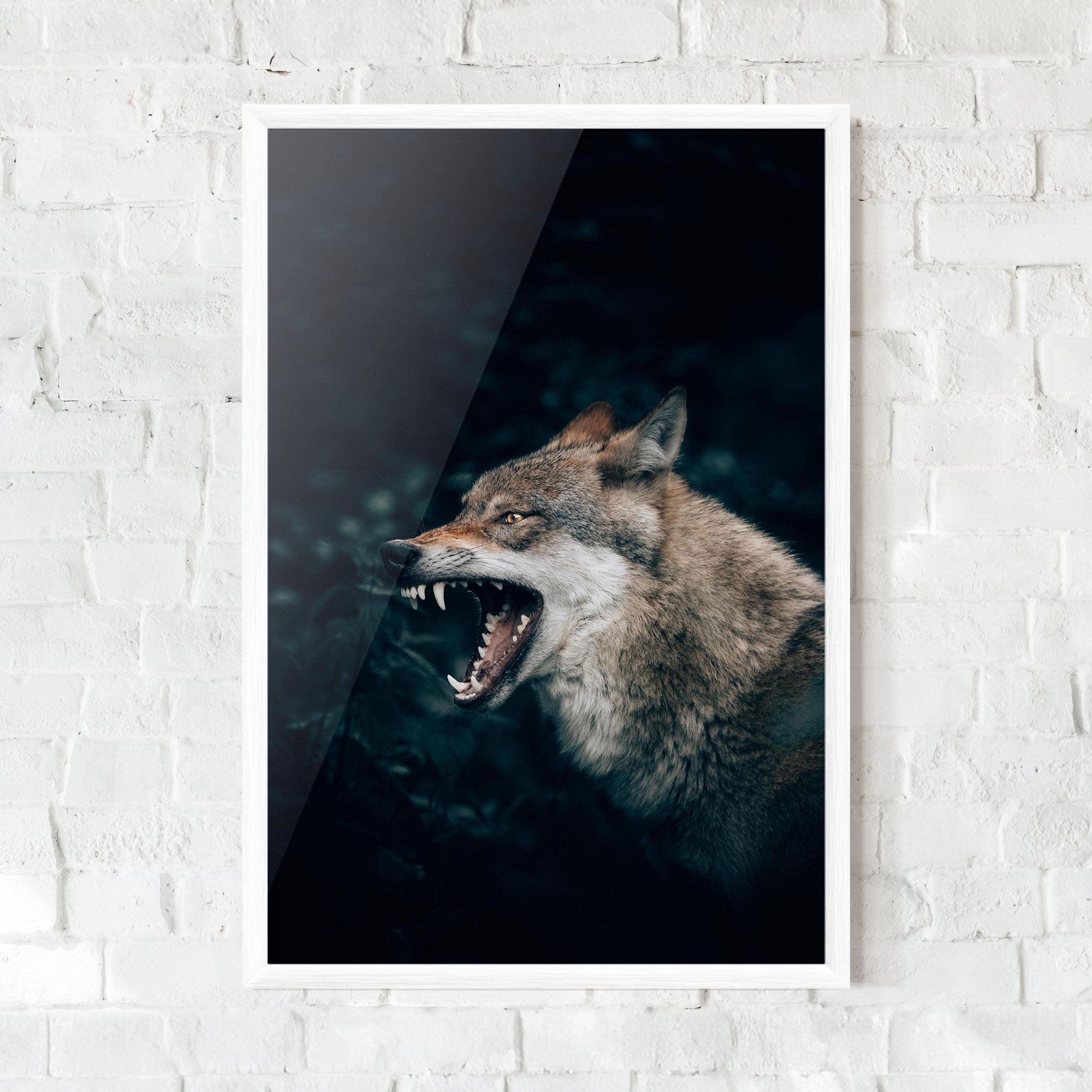 Angry Wolf In The Forest mockup 0