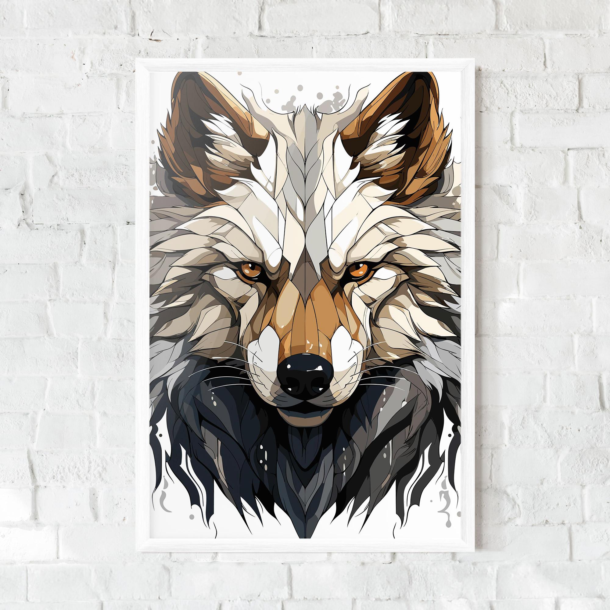 Plakat w Ramie Brown Wolf mockup 0
