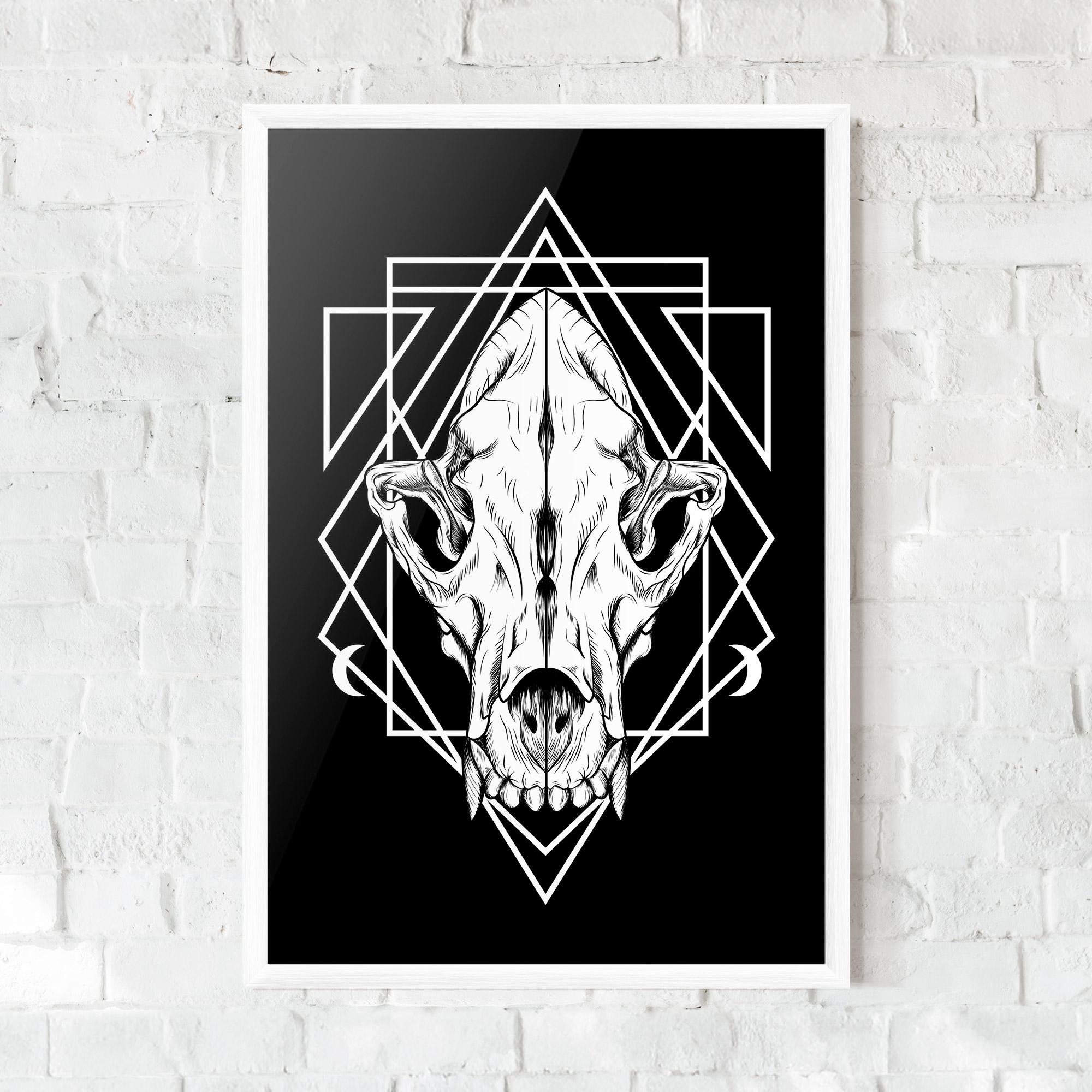 Plakat w Ramie Dark Wolf Skull mockup 0