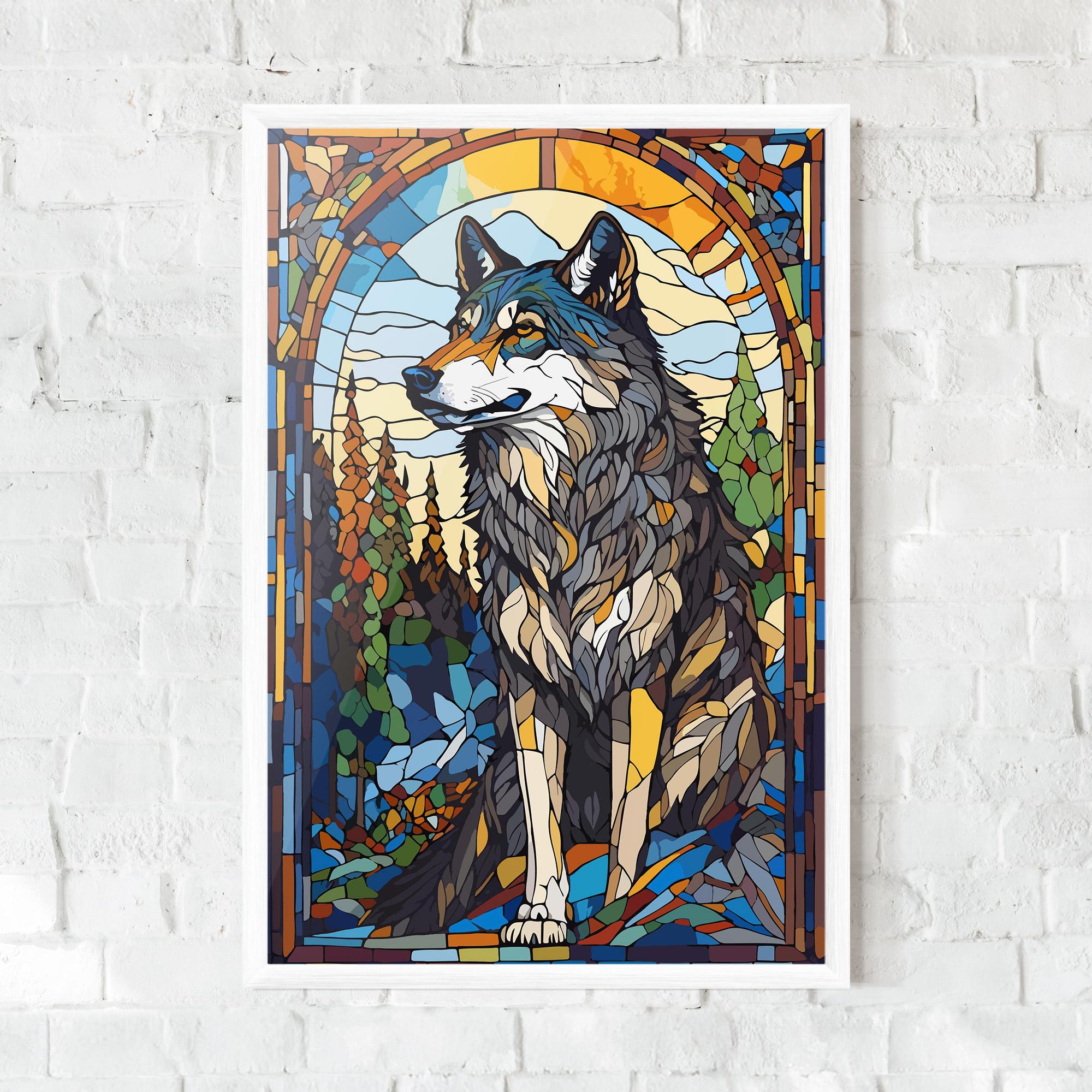 Plakat w Ramie Glass Wolf mockup 0