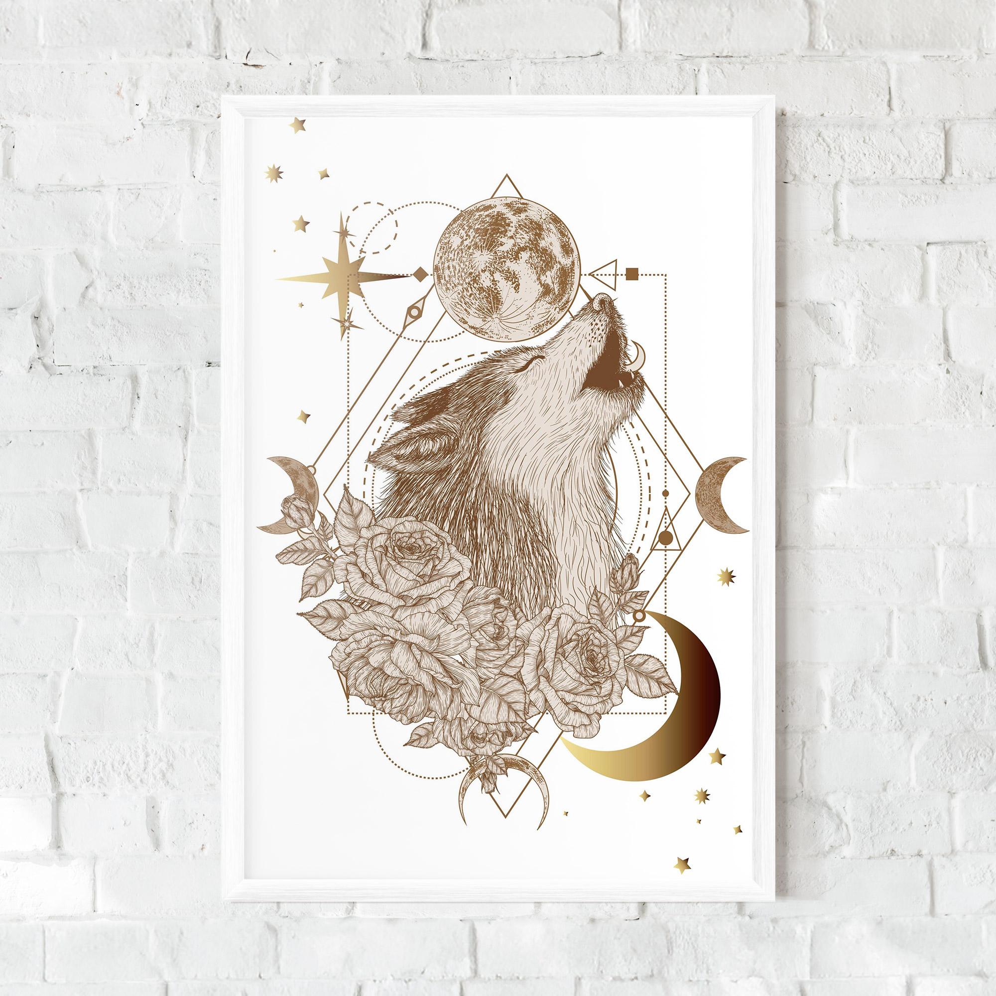 Plakat w Ramie Magical Wolf mockup 0