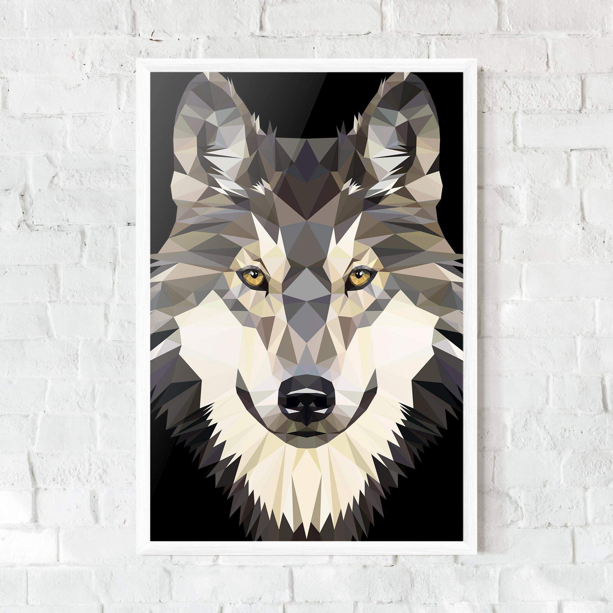 Plakat w Ramie Pretty Wolf Head mockup 0