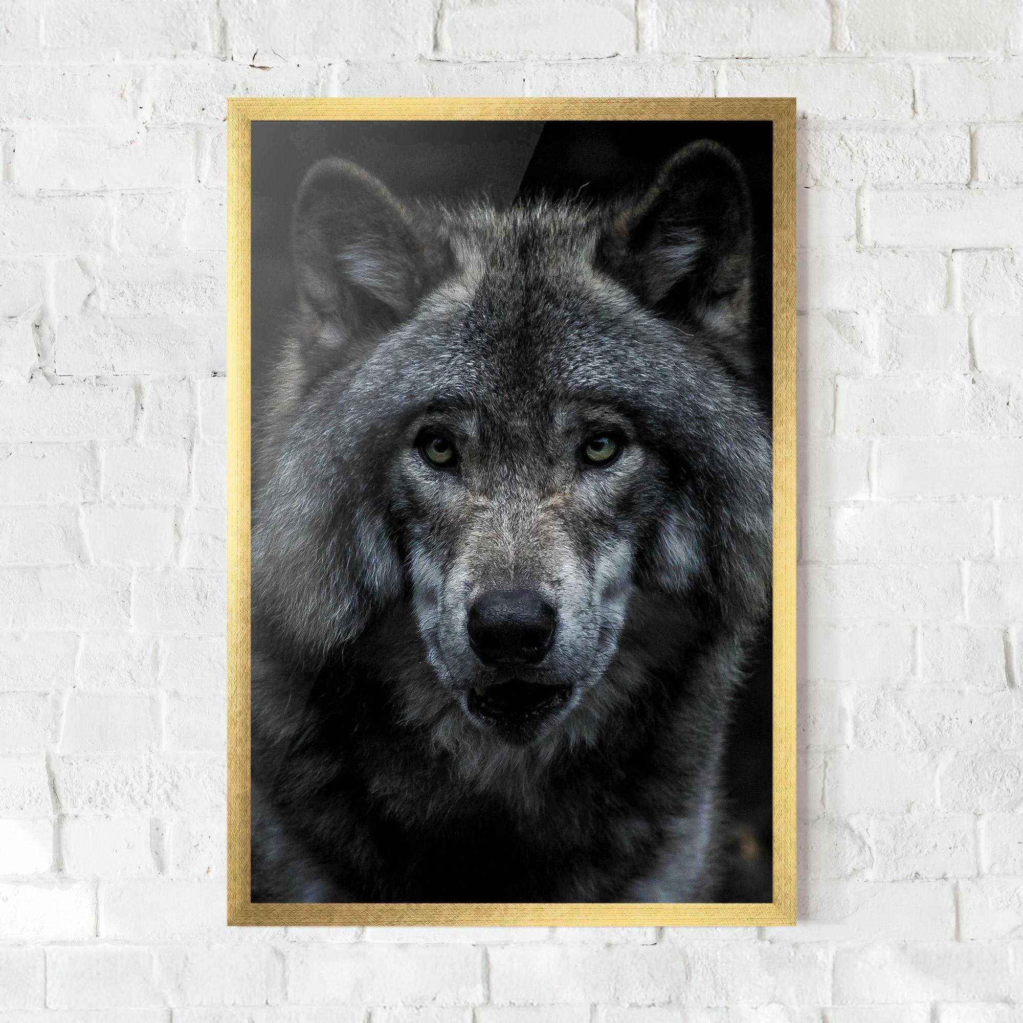 Plakat w Ramie Angry Wolf mockup 0