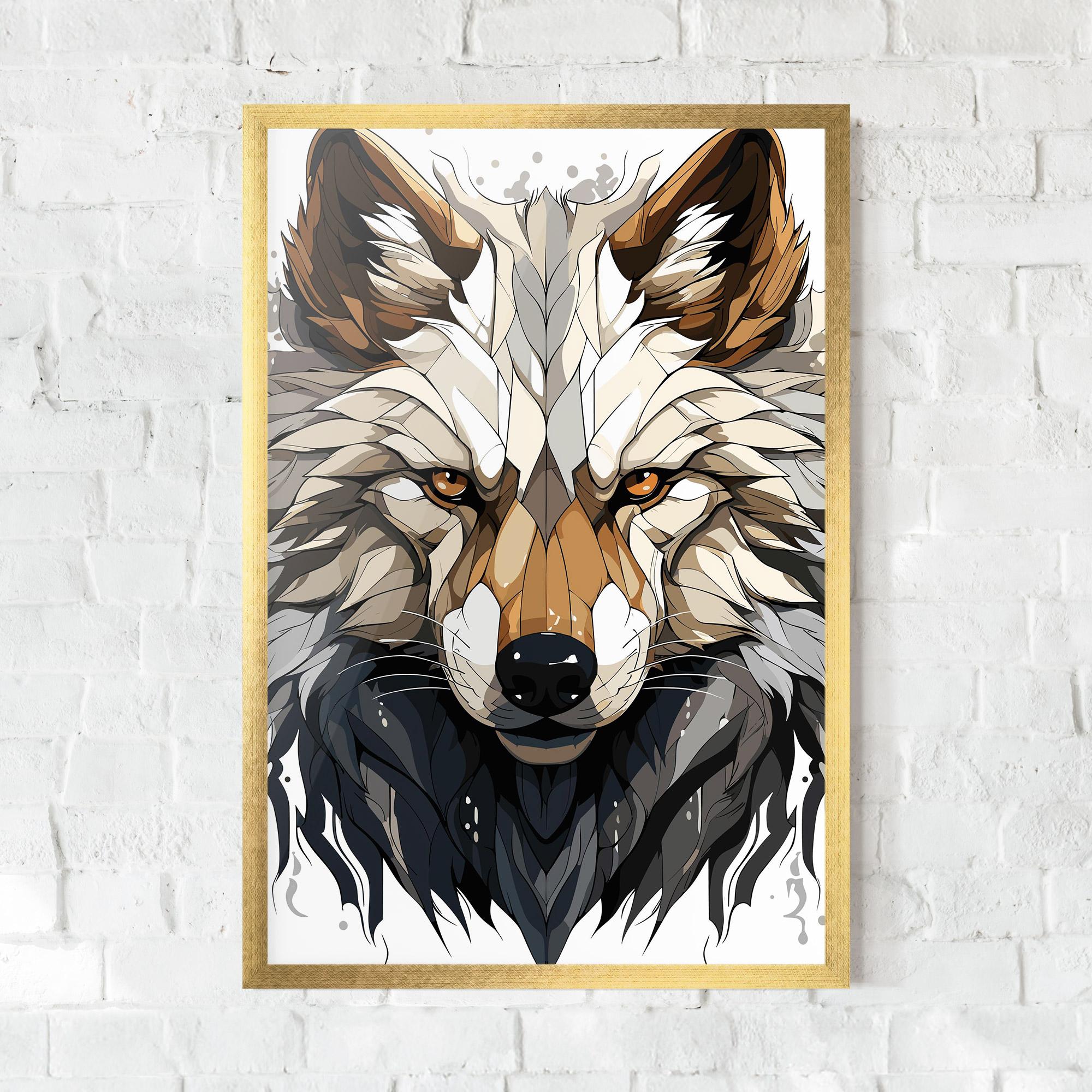 Plakat w Ramie Brown Wolf mockup 0