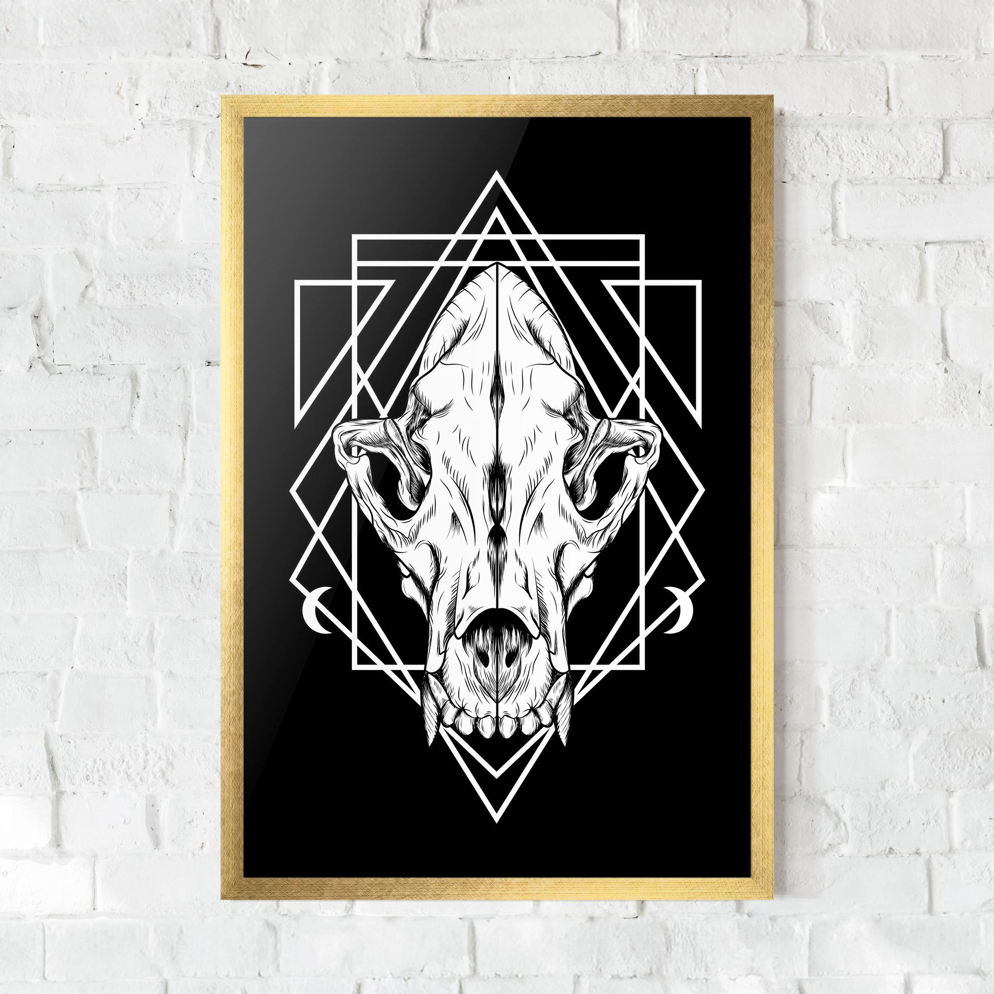 Plakat w Ramie Dark Wolf Skull mockup 0