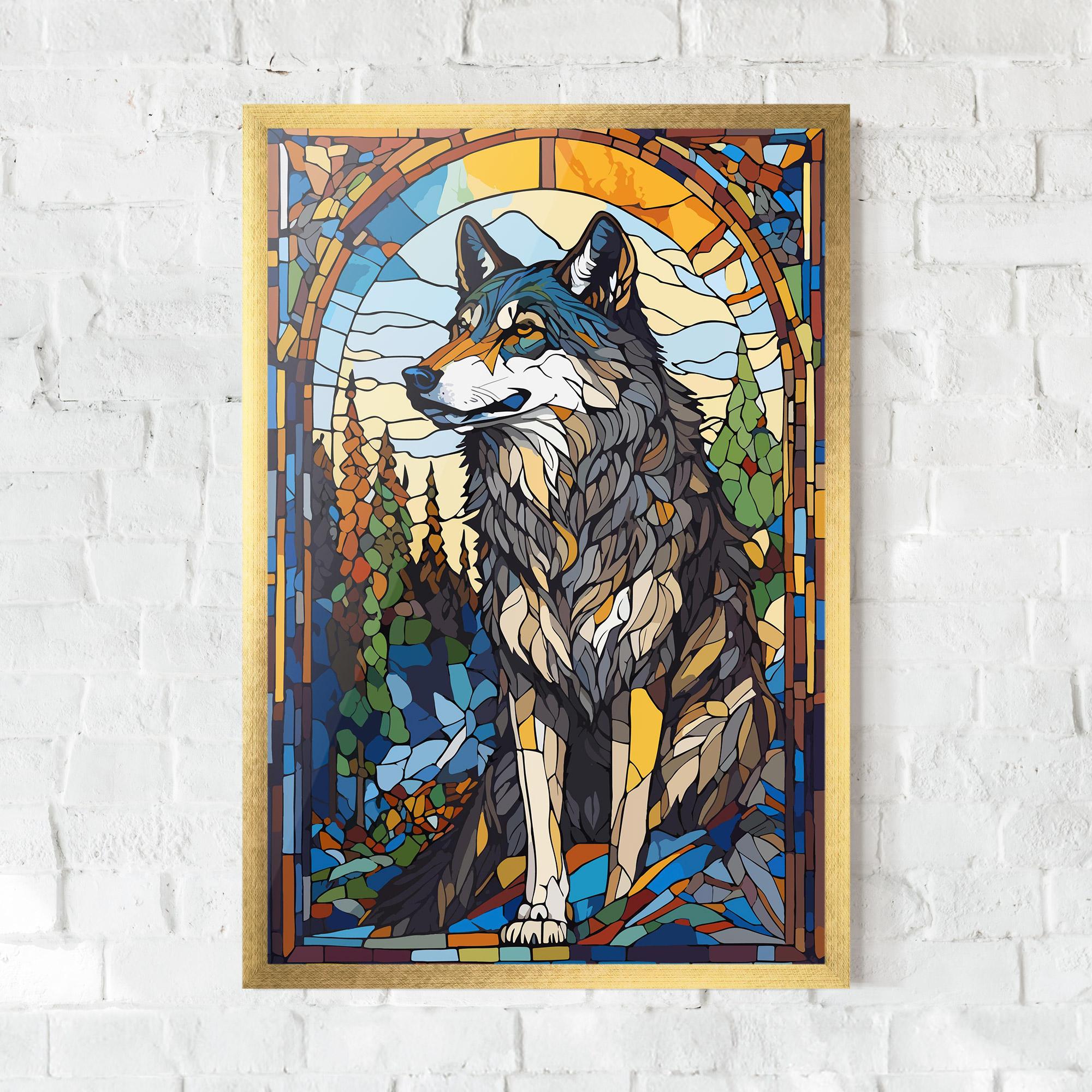Plakat w Ramie Glass Wolf mockup 0