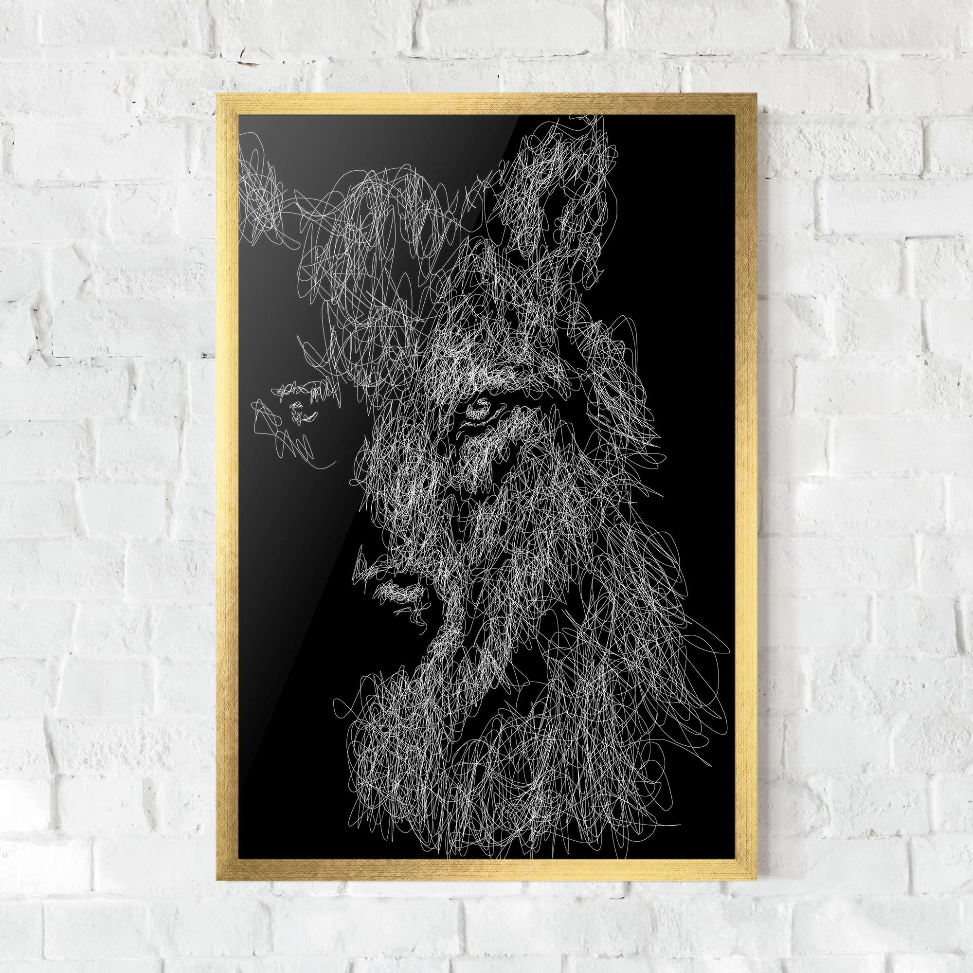 Plakat w Ramie Wolf Line mockup 0