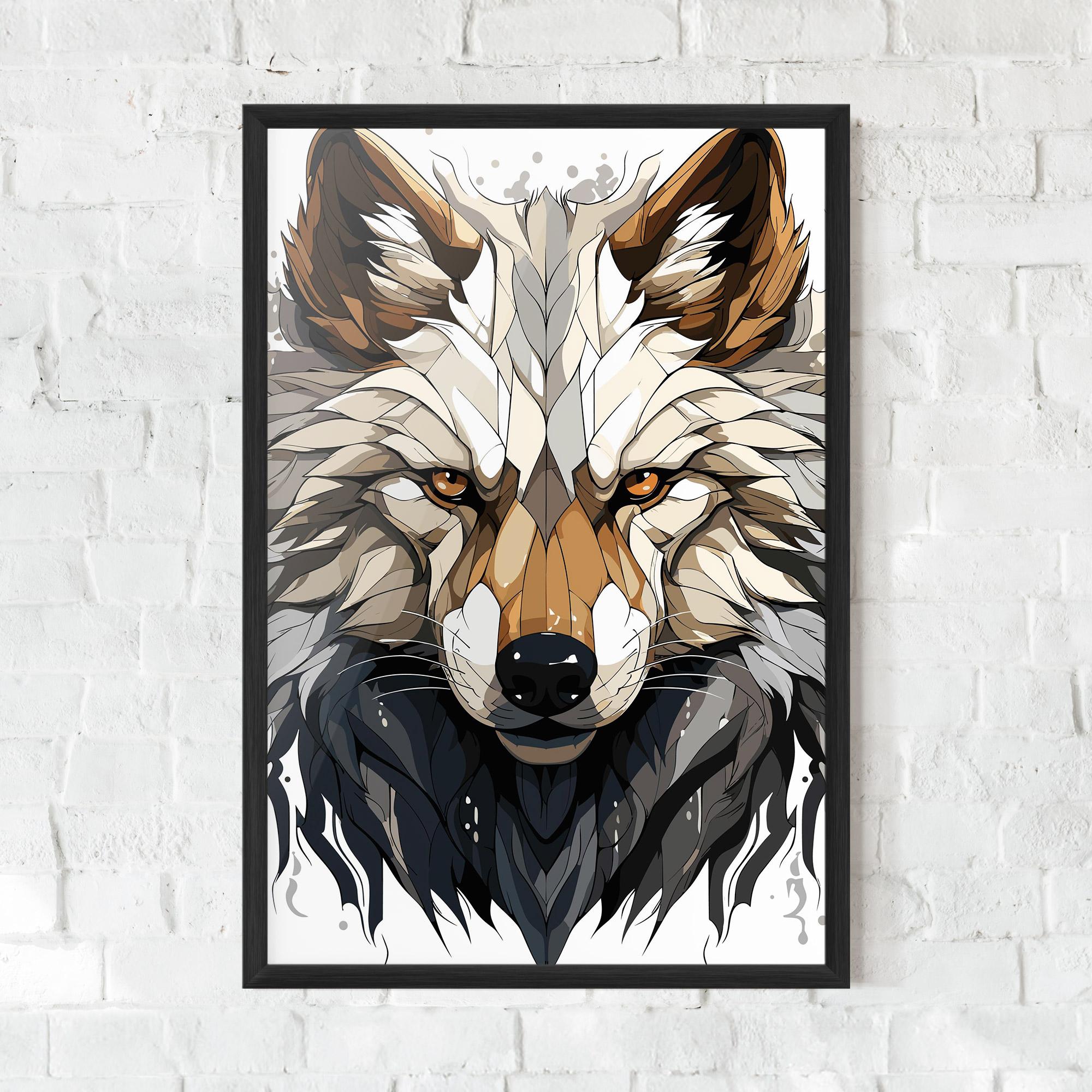 Plakat w Ramie Brown Wolf mockup 0