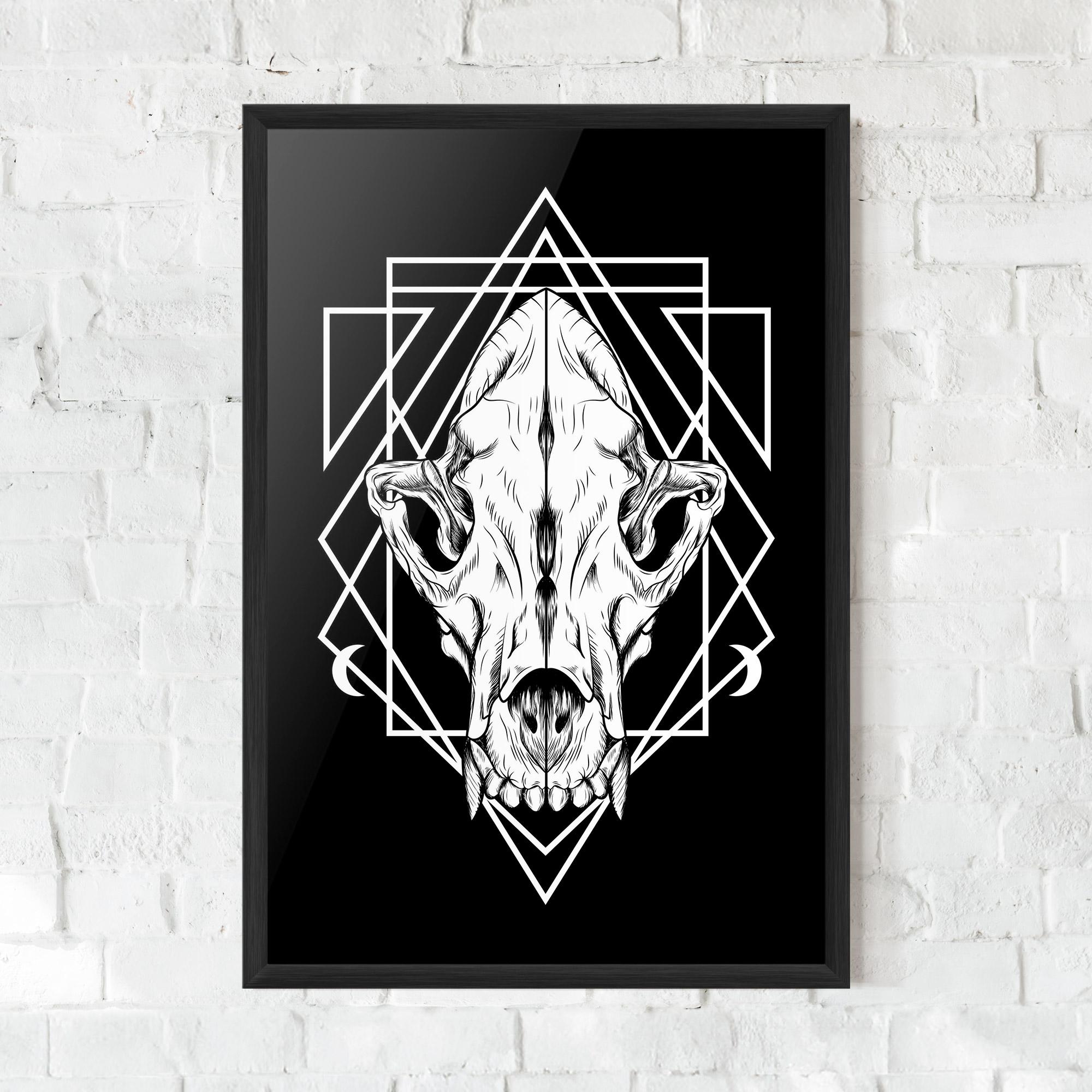 Plakat w Ramie Dark Wolf Skull mockup 0