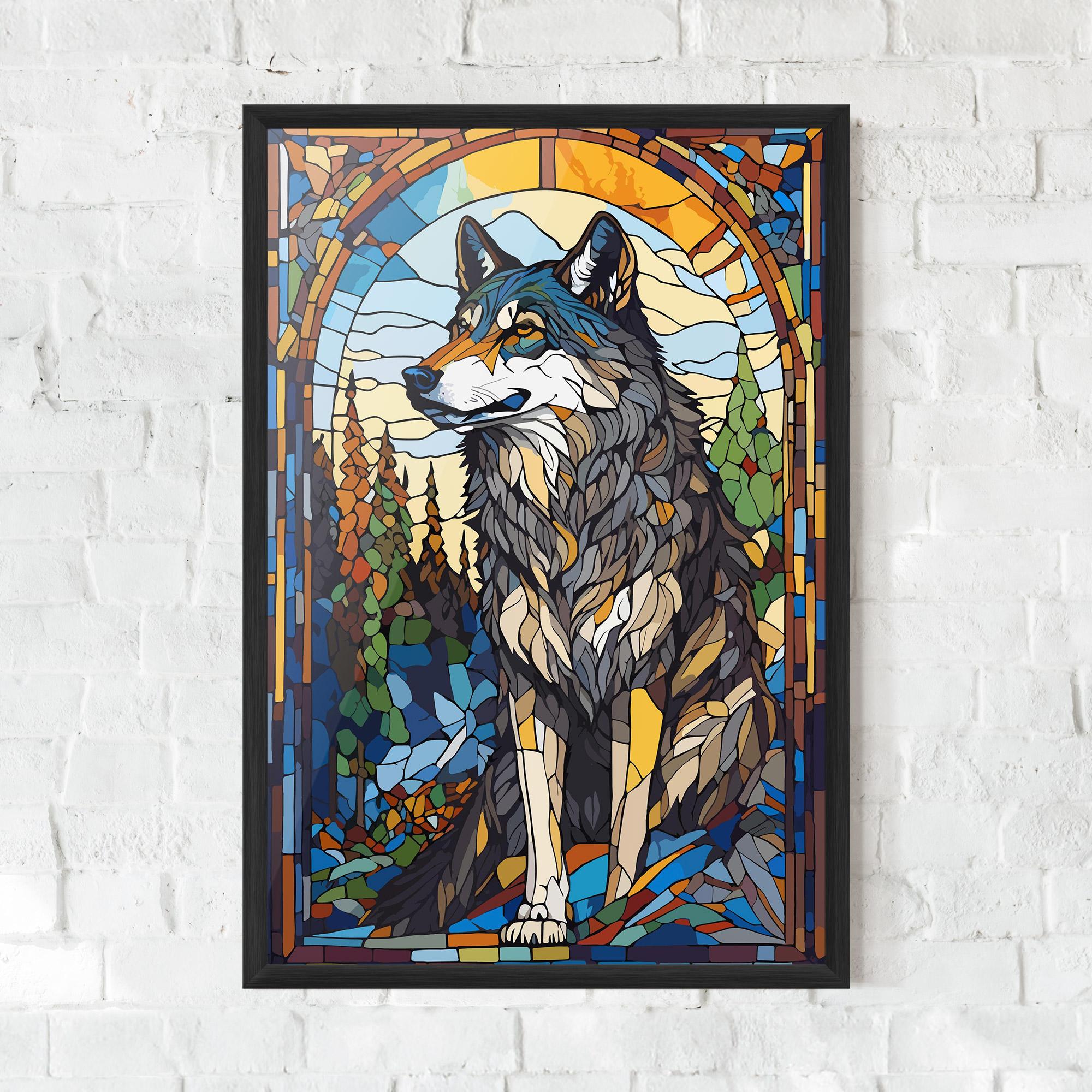 Plakat w Ramie Glass Wolf mockup 0
