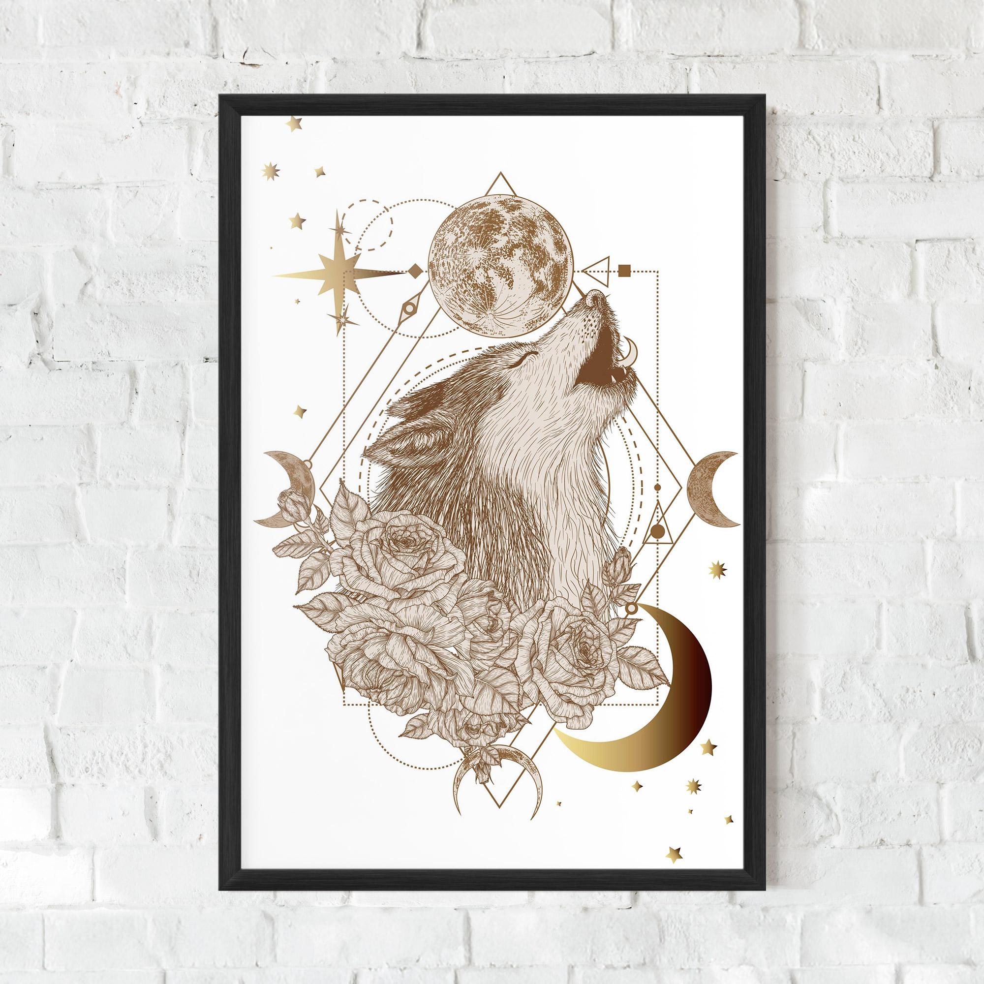 Plakat w Ramie Magical Wolf mockup 0