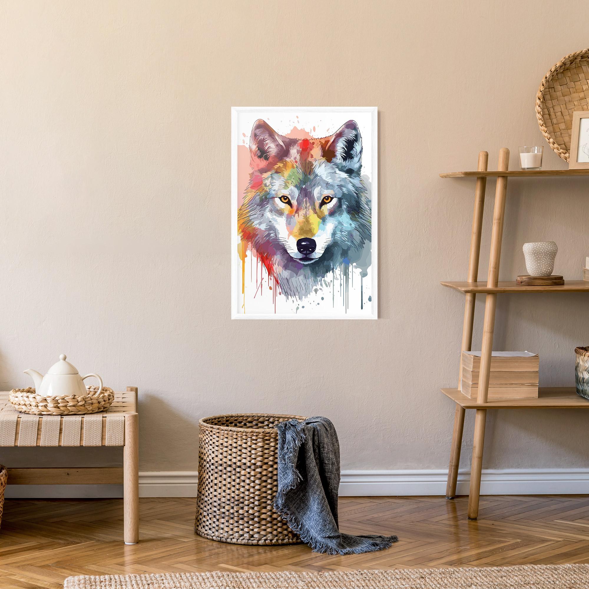 Plakat w Ramie Watercolor Wolf mockup 9