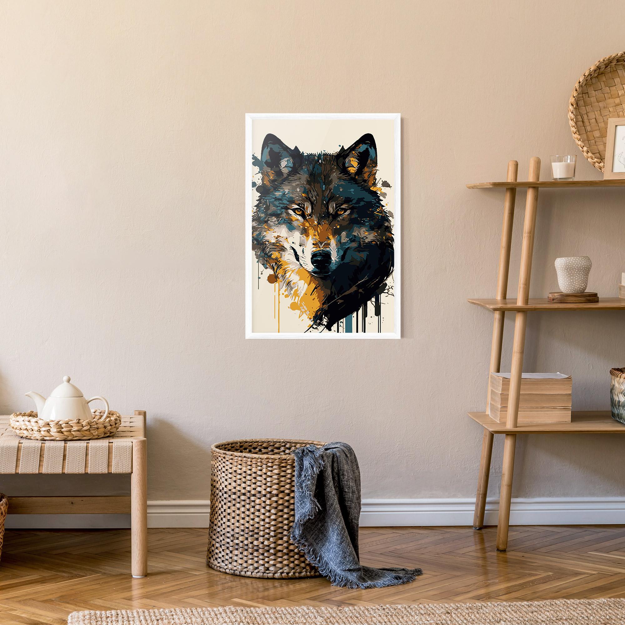 Plakat w Ramie Wolf Head Art mockup 9