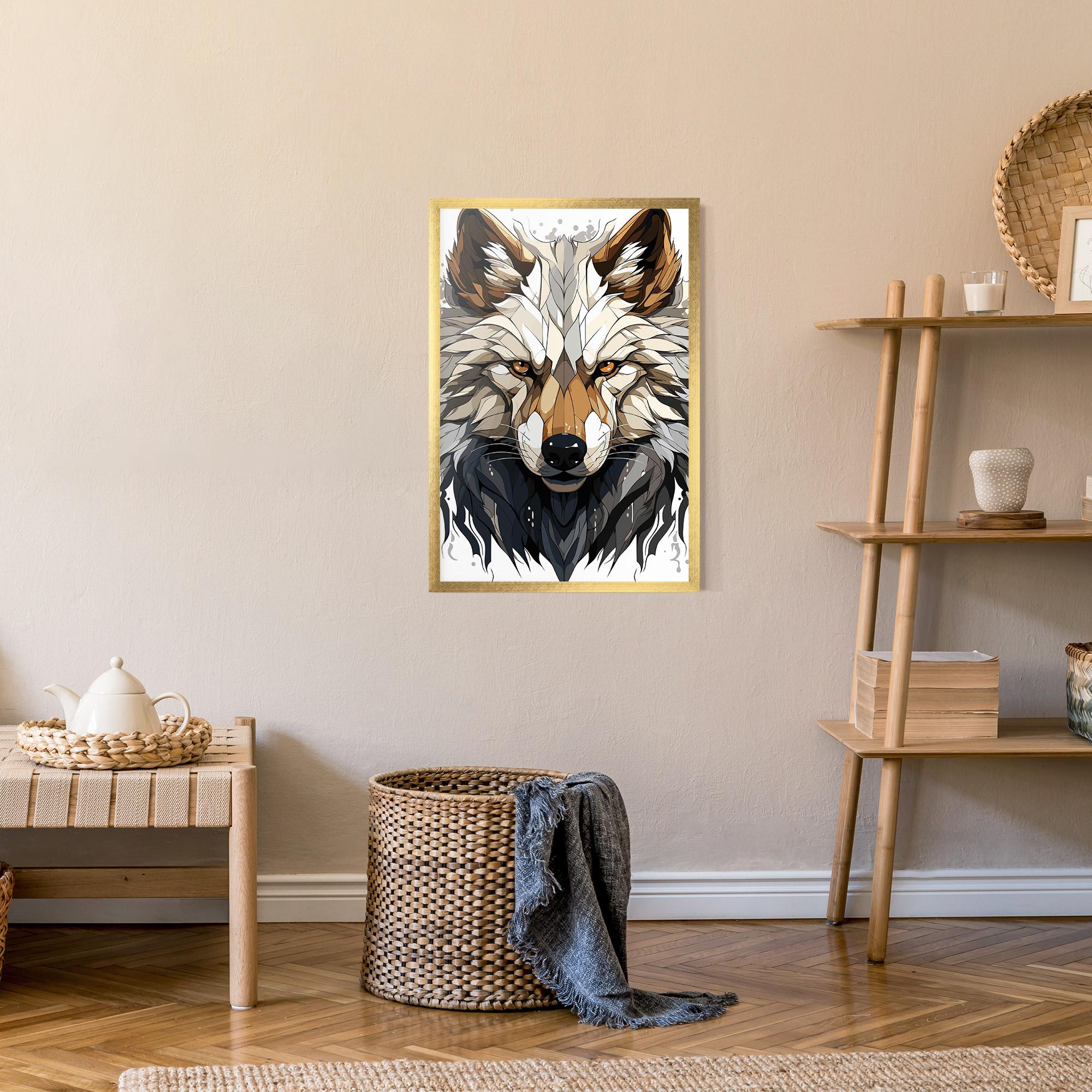 Plakat w Ramie Brown Wolf mockup 9