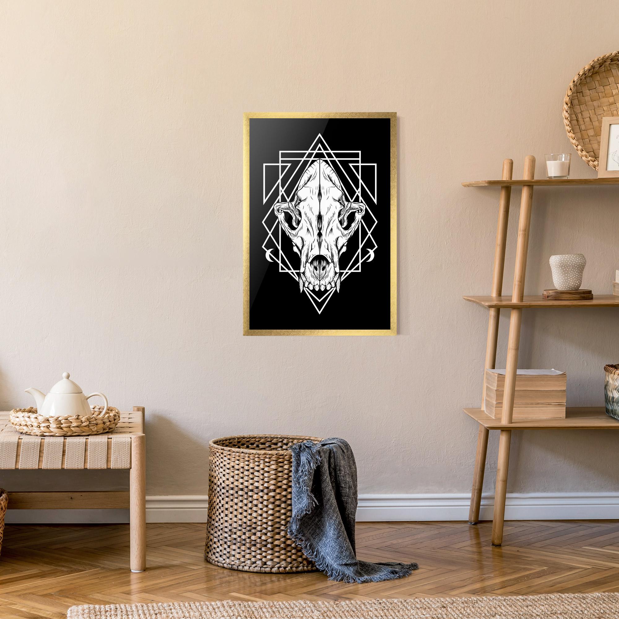 Plakat w Ramie Dark Wolf Skull mockup 9