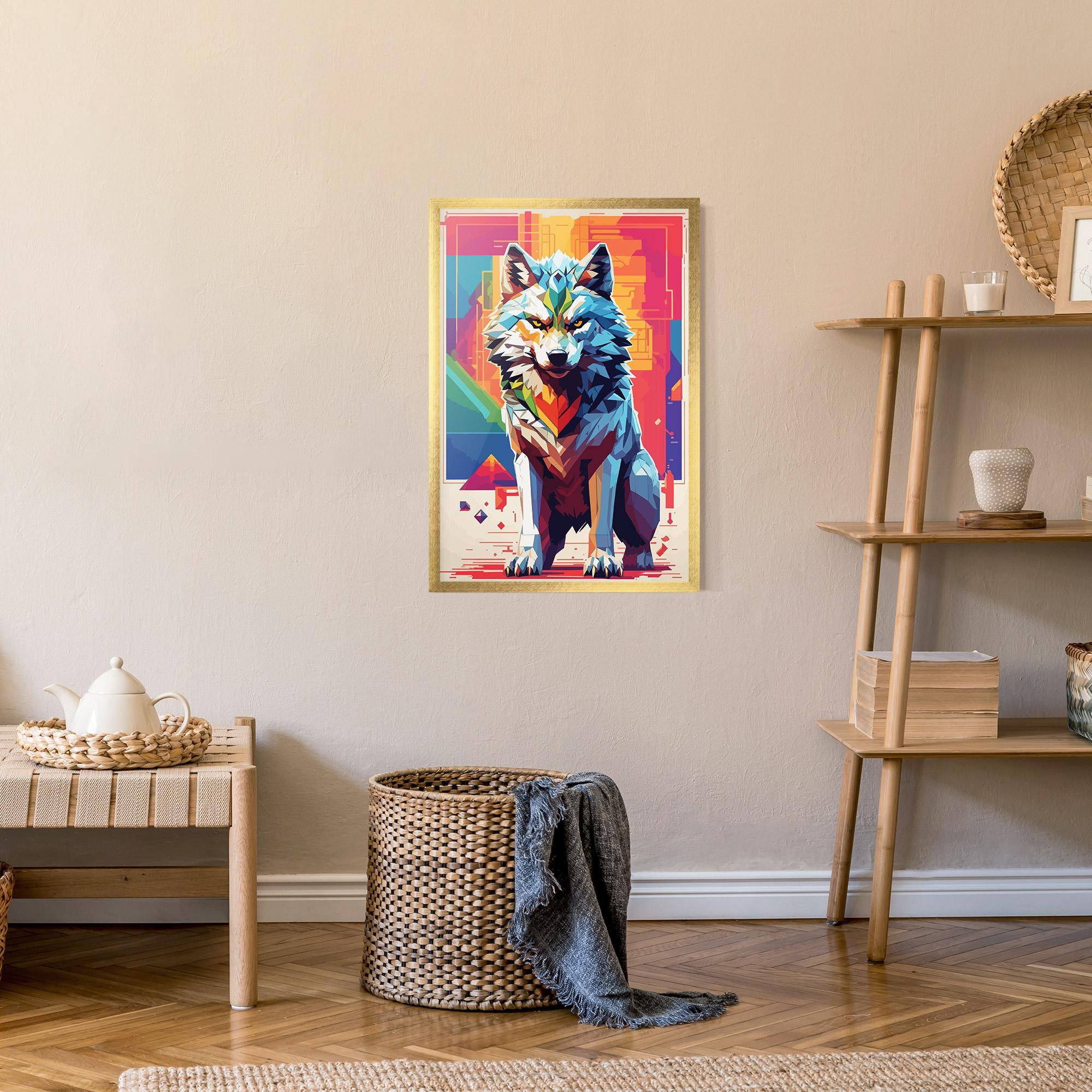 Plakat w Ramie Wolf Character mockup 9