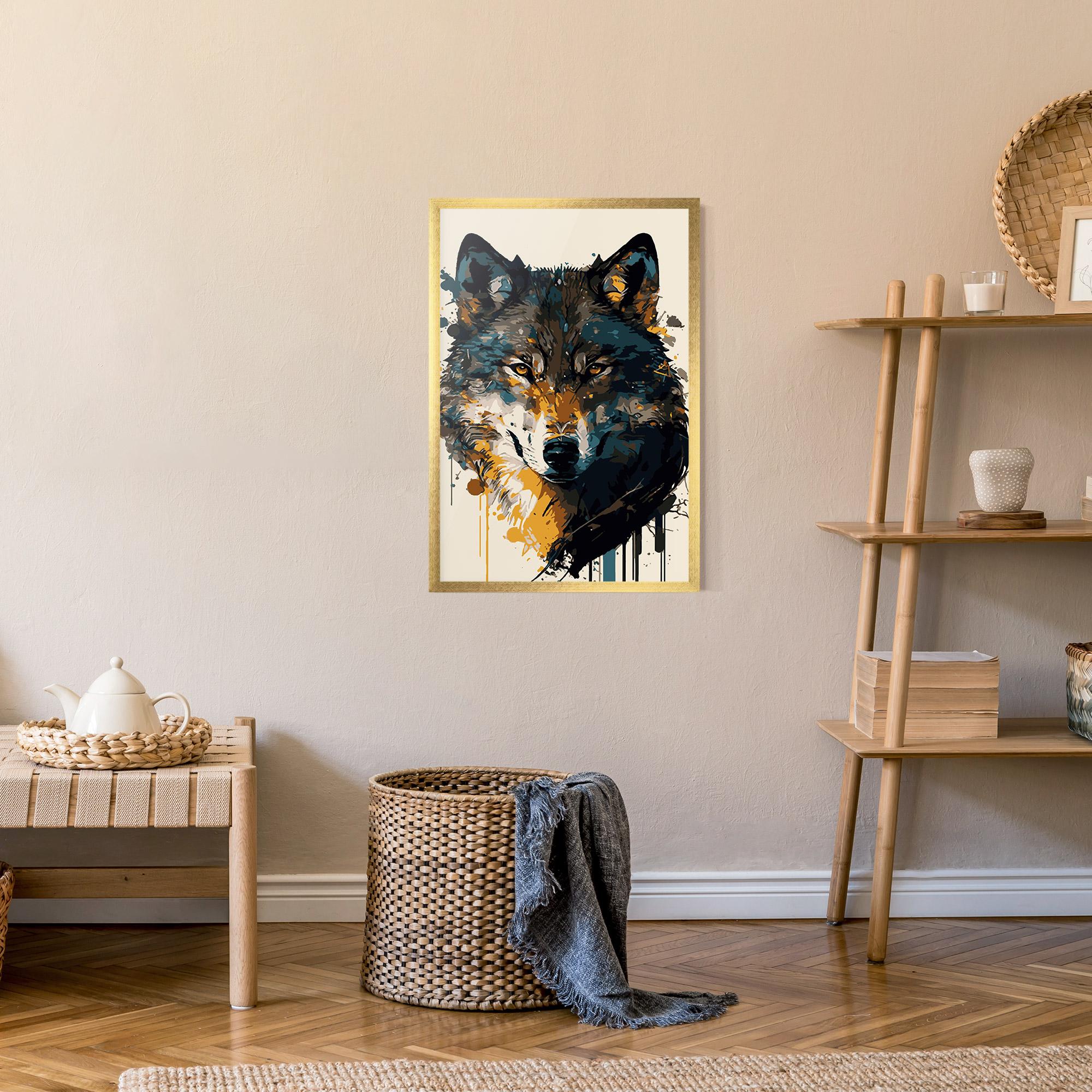 Plakat w Ramie Wolf Head Art mockup 9
