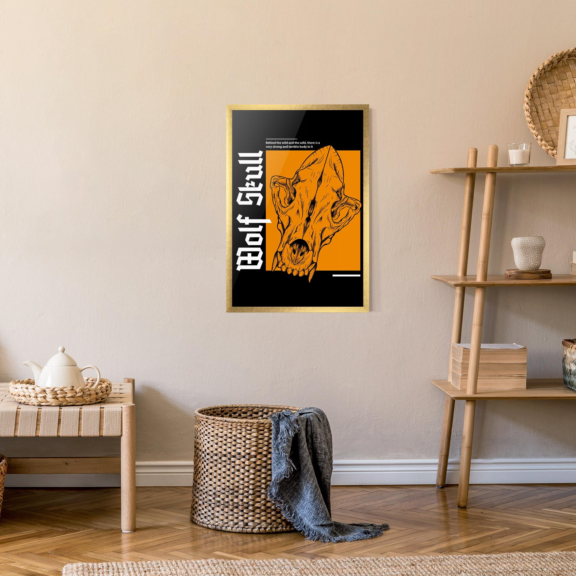 Plakat w Ramie Wolf Skull mockup 9
