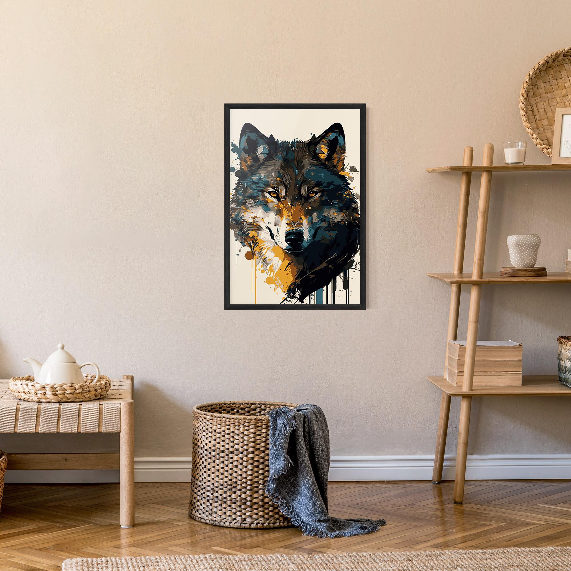 Plakat w Ramie Wolf Head Art mockup 9