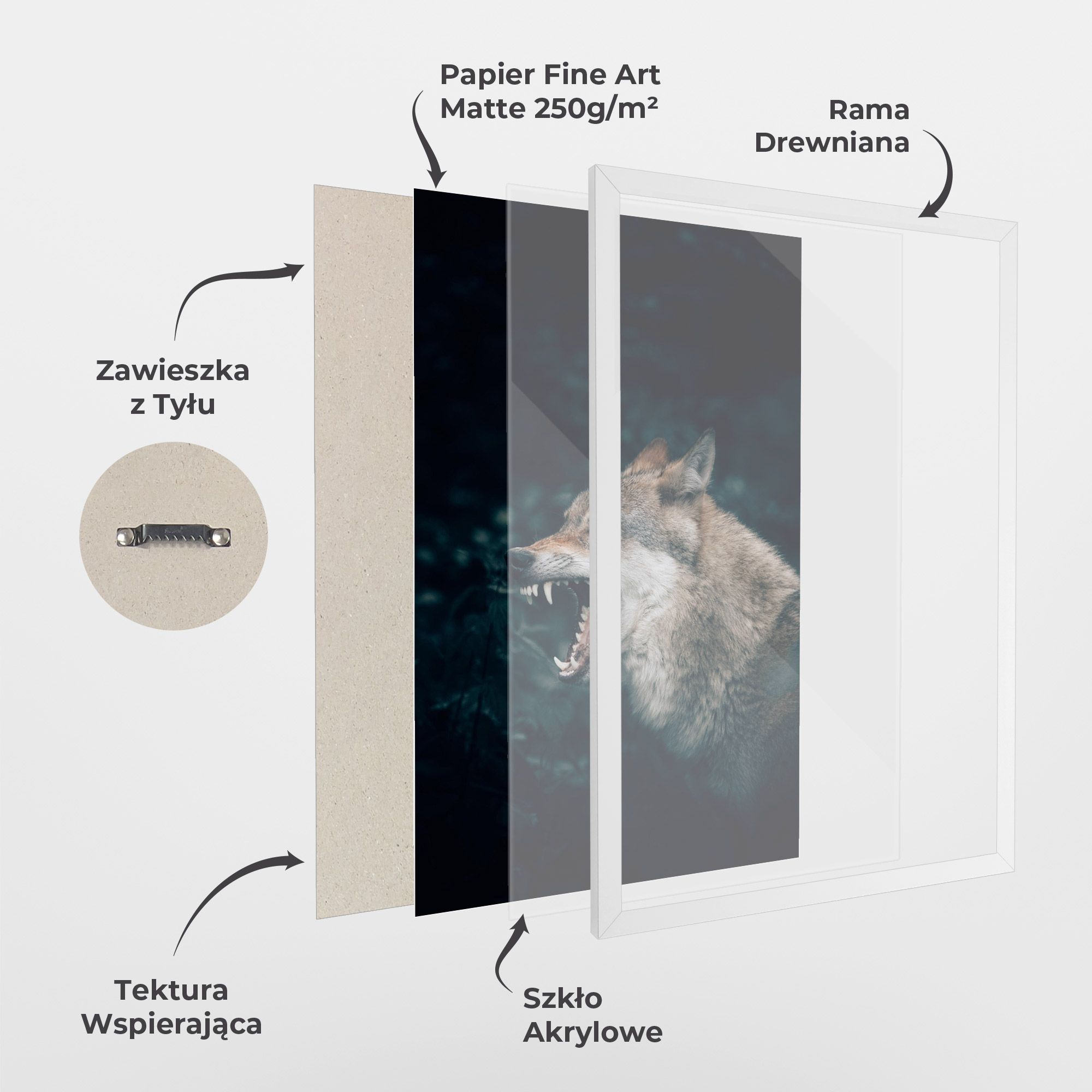 Angry Wolf In The Forest mockup 1