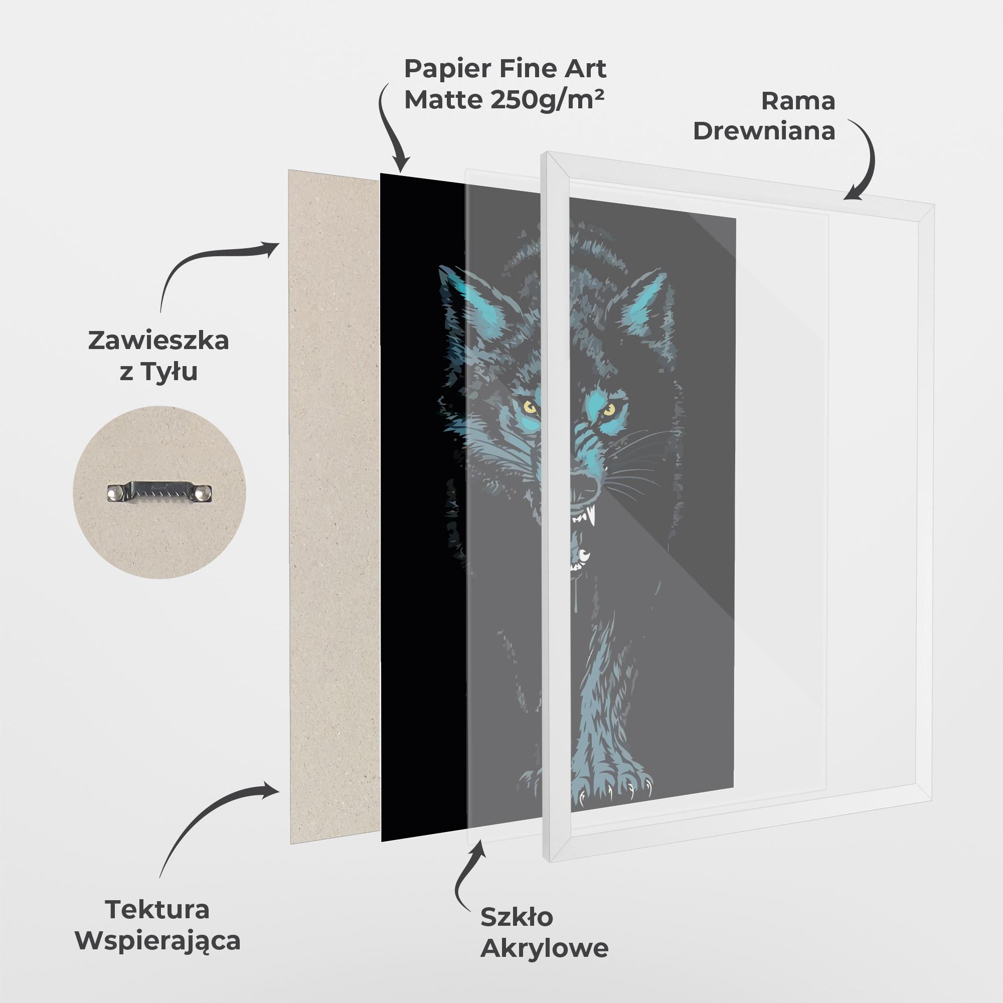 Plakat w Ramie Blue Wolf mockup 1