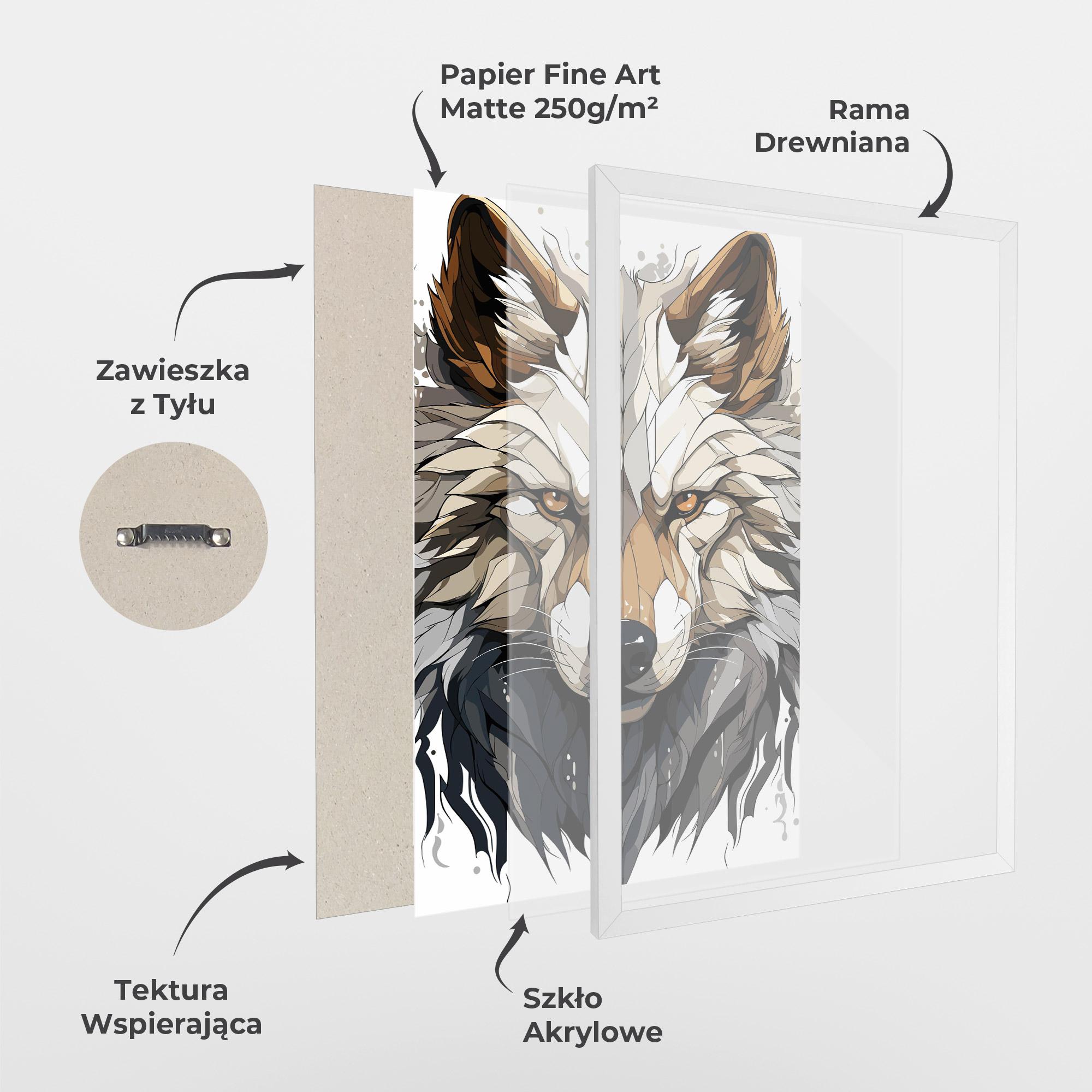 Plakat w Ramie Brown Wolf mockup 1