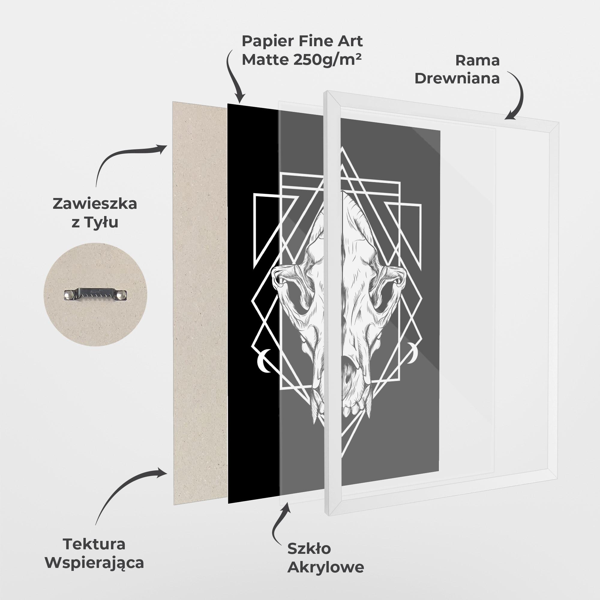 Plakat w Ramie Dark Wolf Skull mockup 1