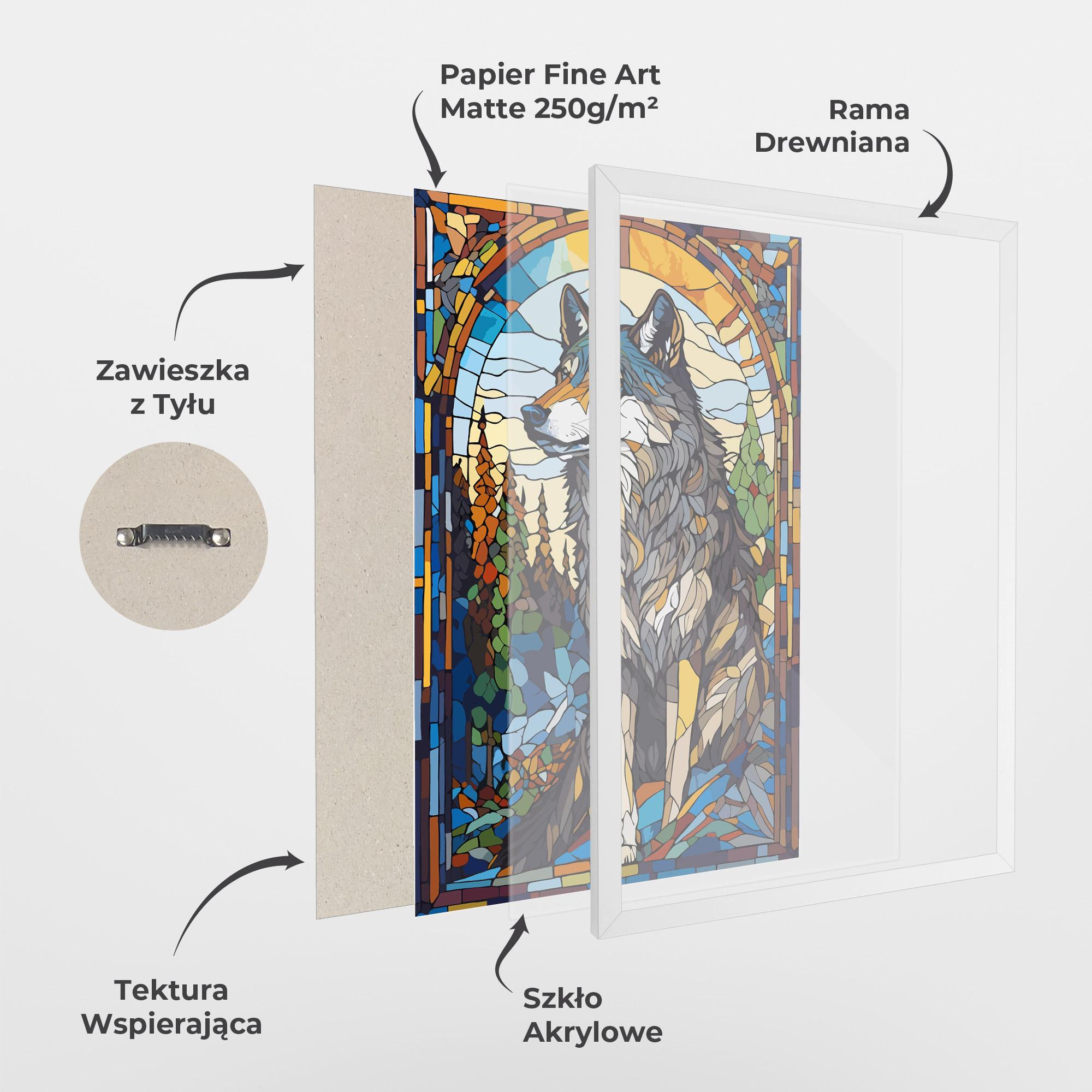 Plakat w Ramie Glass Wolf mockup 1