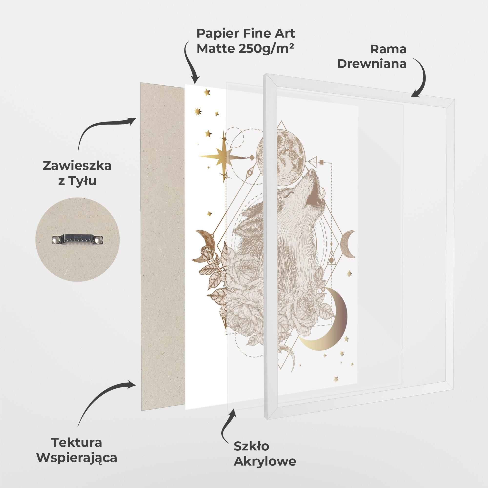 Plakat w Ramie Magical Wolf mockup 1