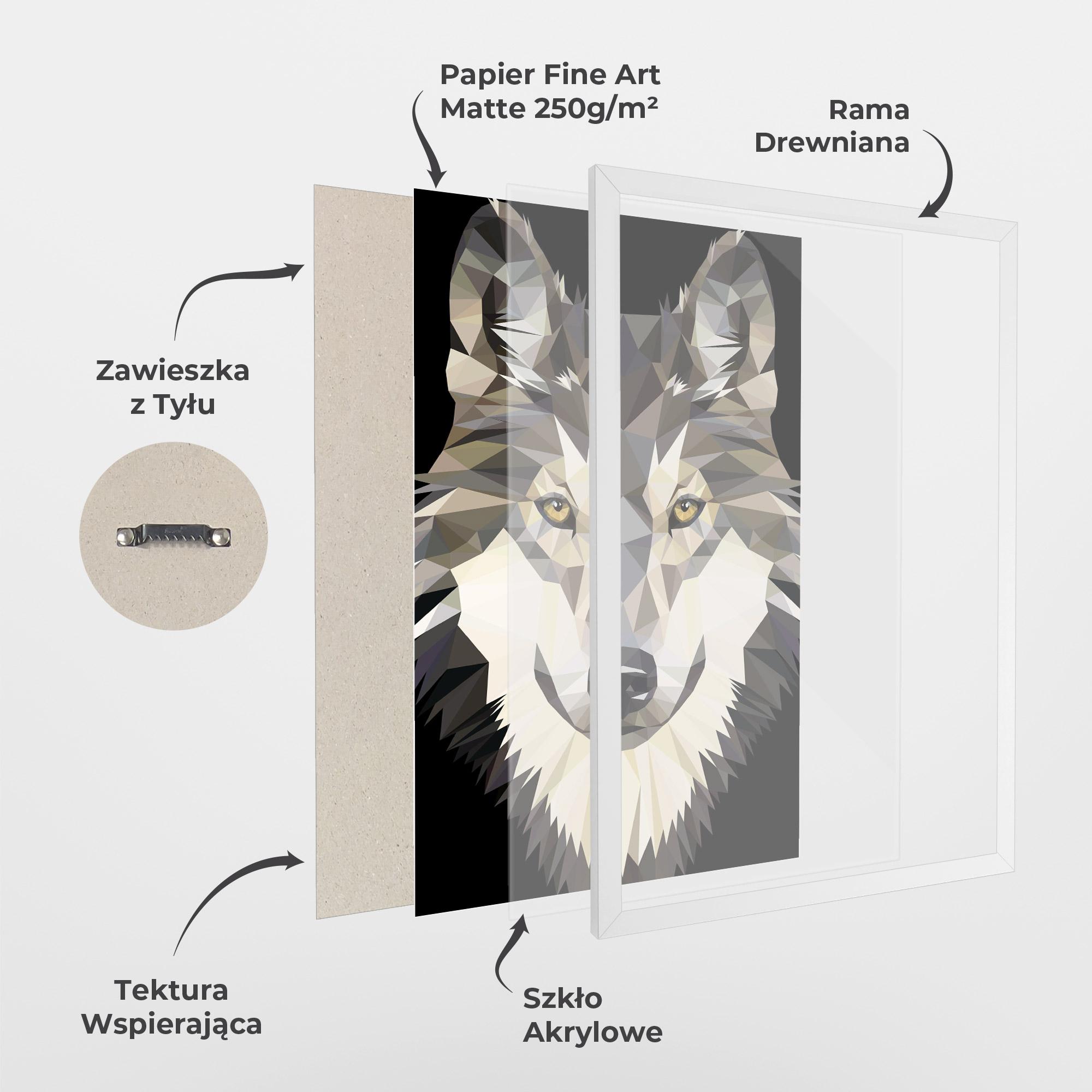 Plakat w Ramie Pretty Wolf Head mockup 1