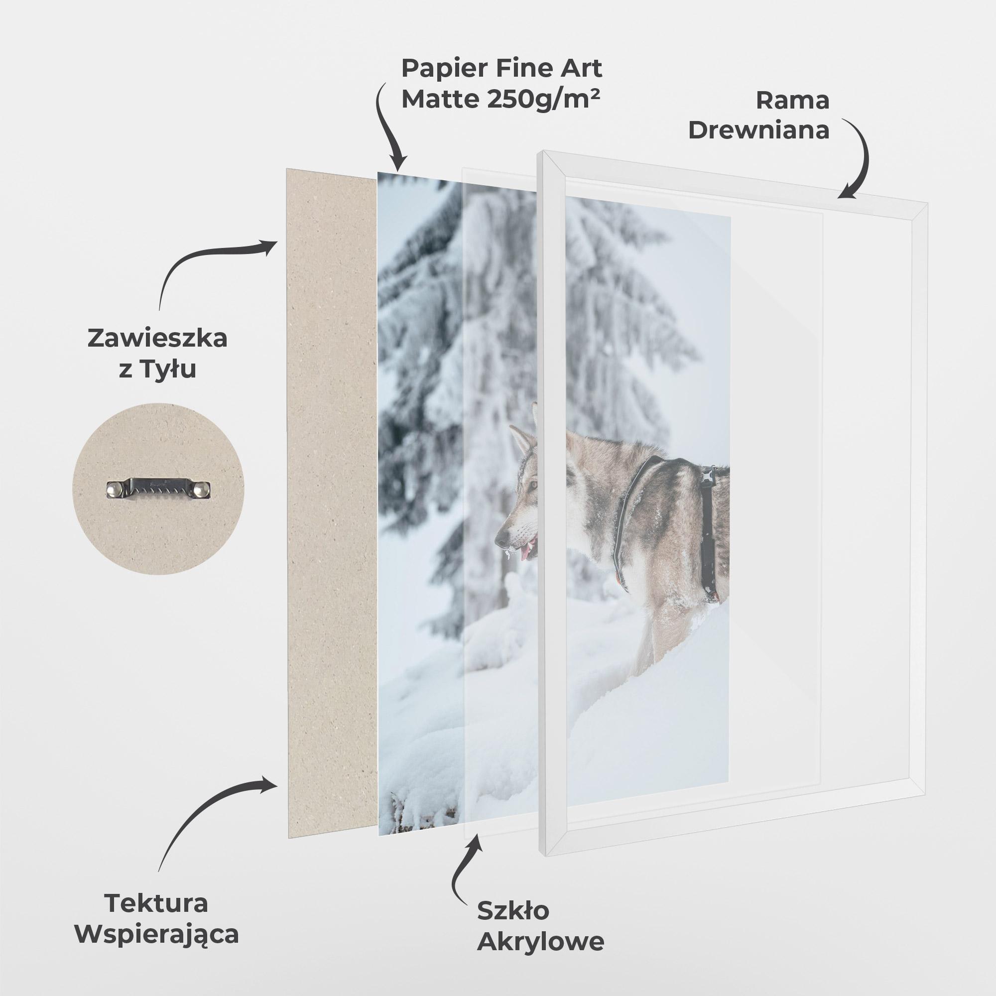 Plakat w Ramie Snow Wolf mockup 1