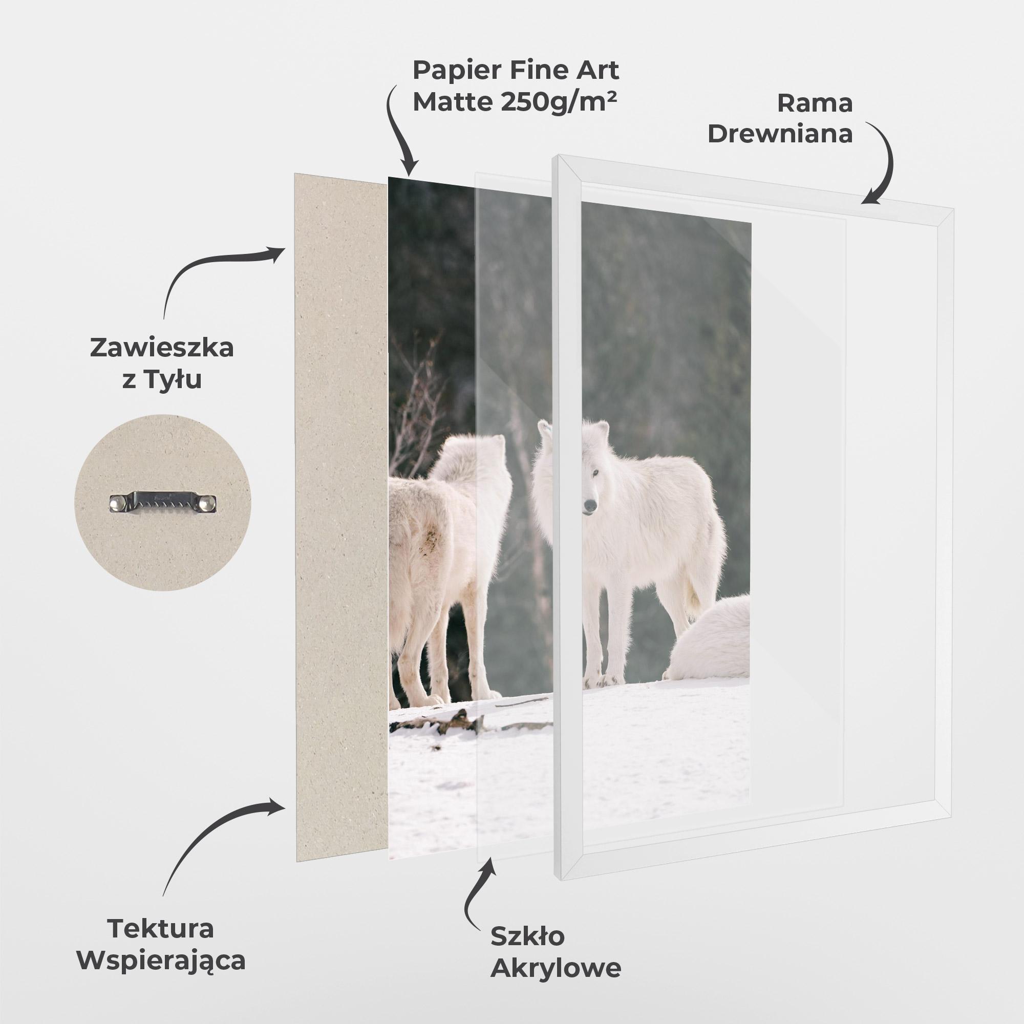 Plakat w Ramie White Wolf Waiting mockup 1