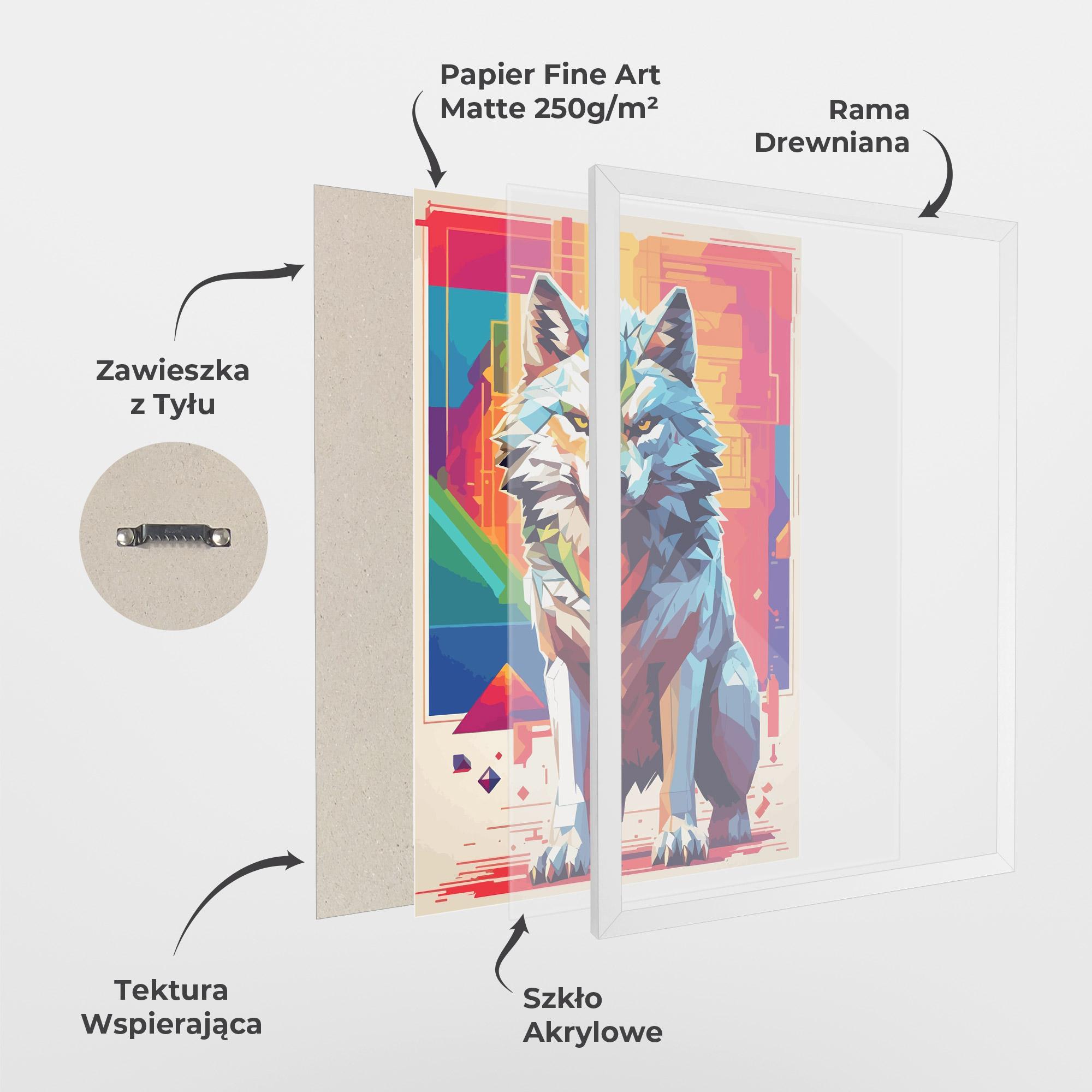 Plakat w Ramie Wolf Character mockup 1