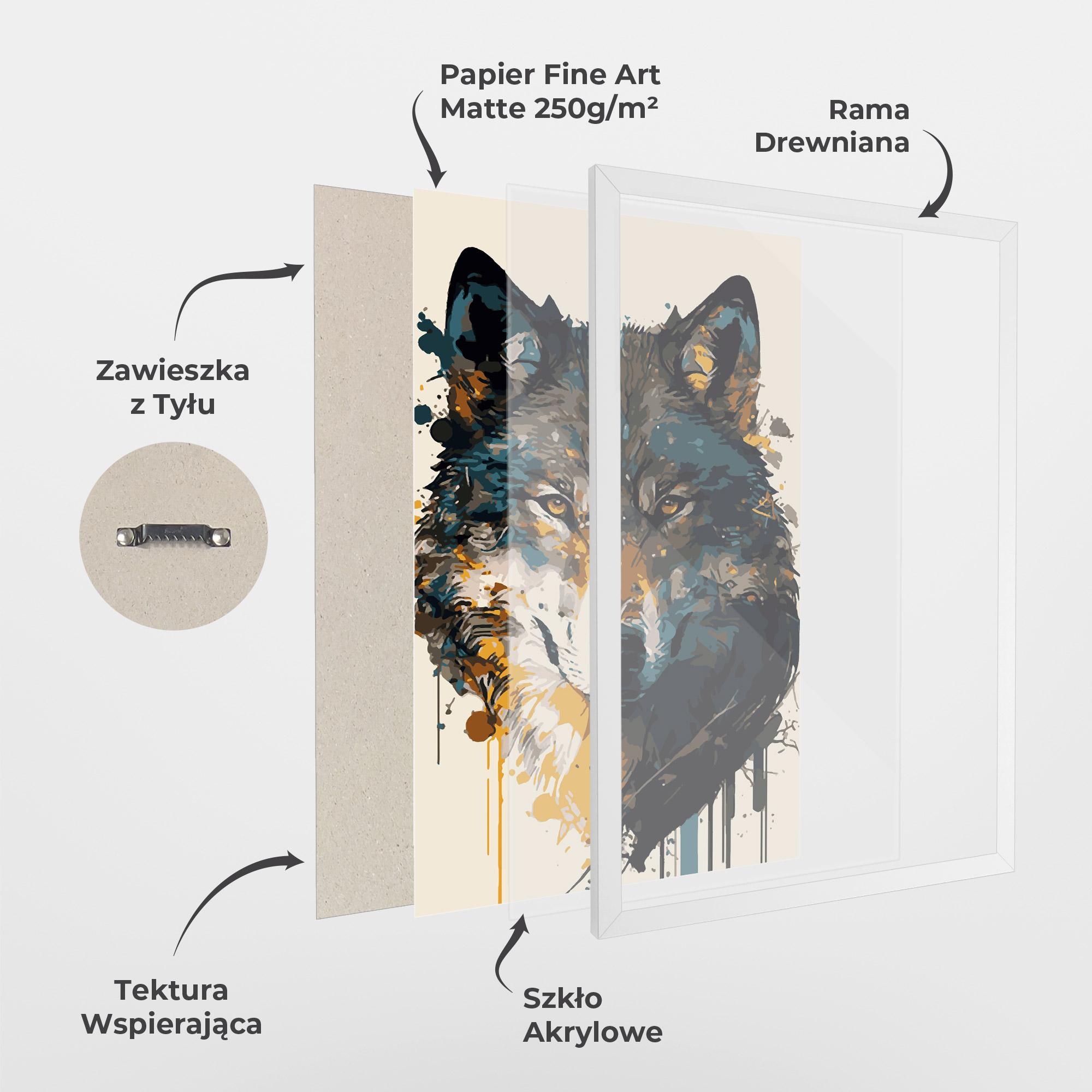 Plakat w Ramie Wolf Head Art mockup 1
