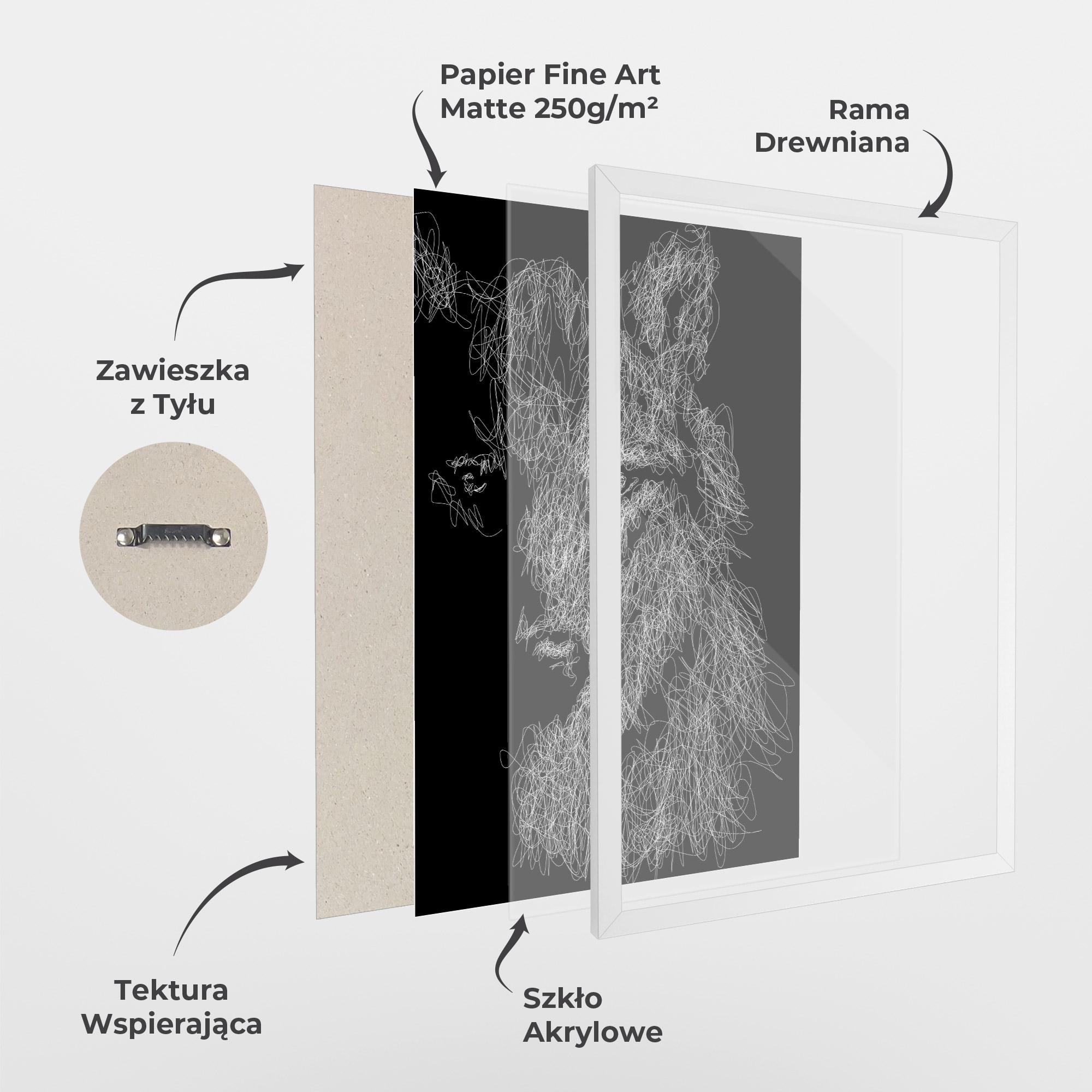 Plakat w Ramie Wolf Line mockup 1