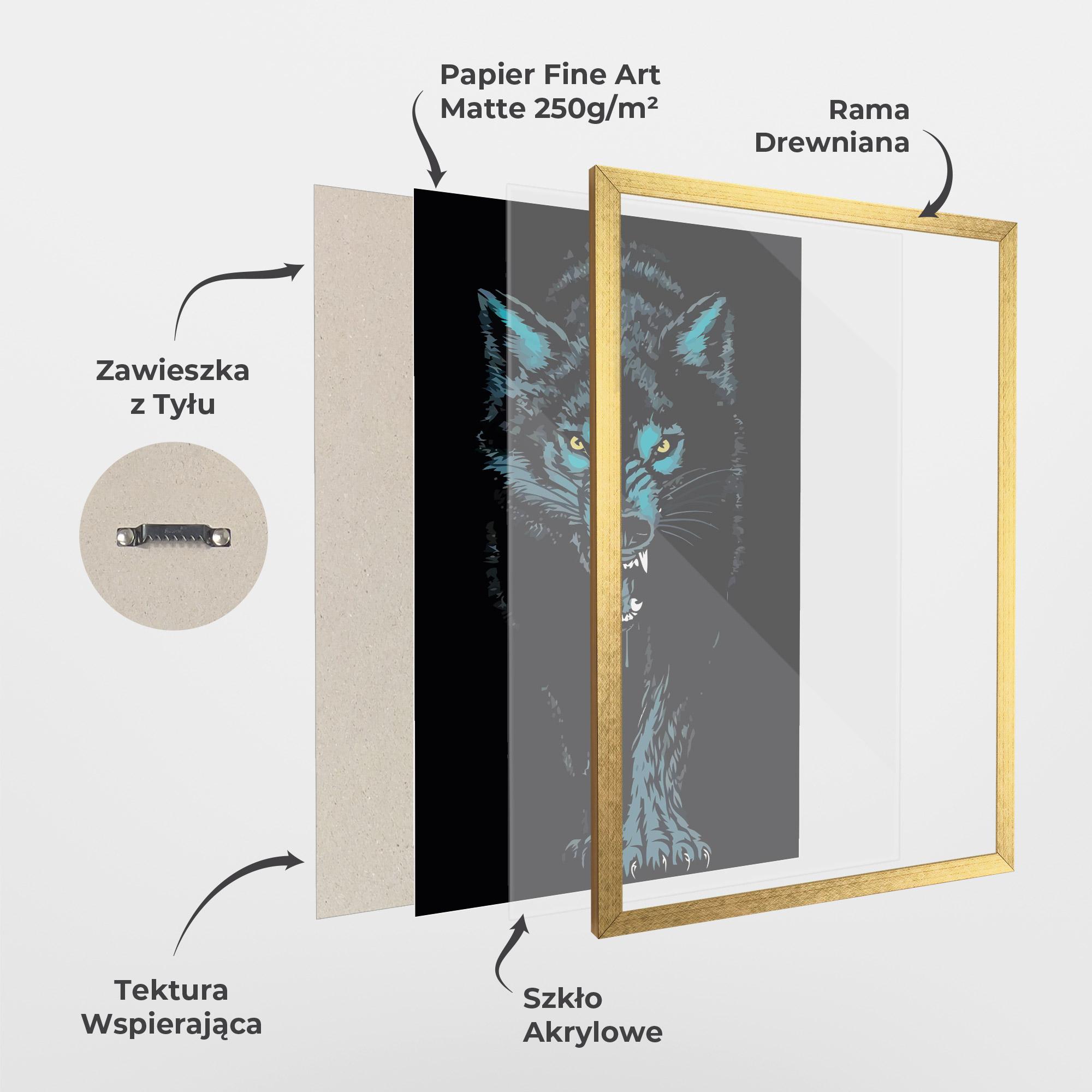 Plakat w Ramie Blue Wolf mockup 1