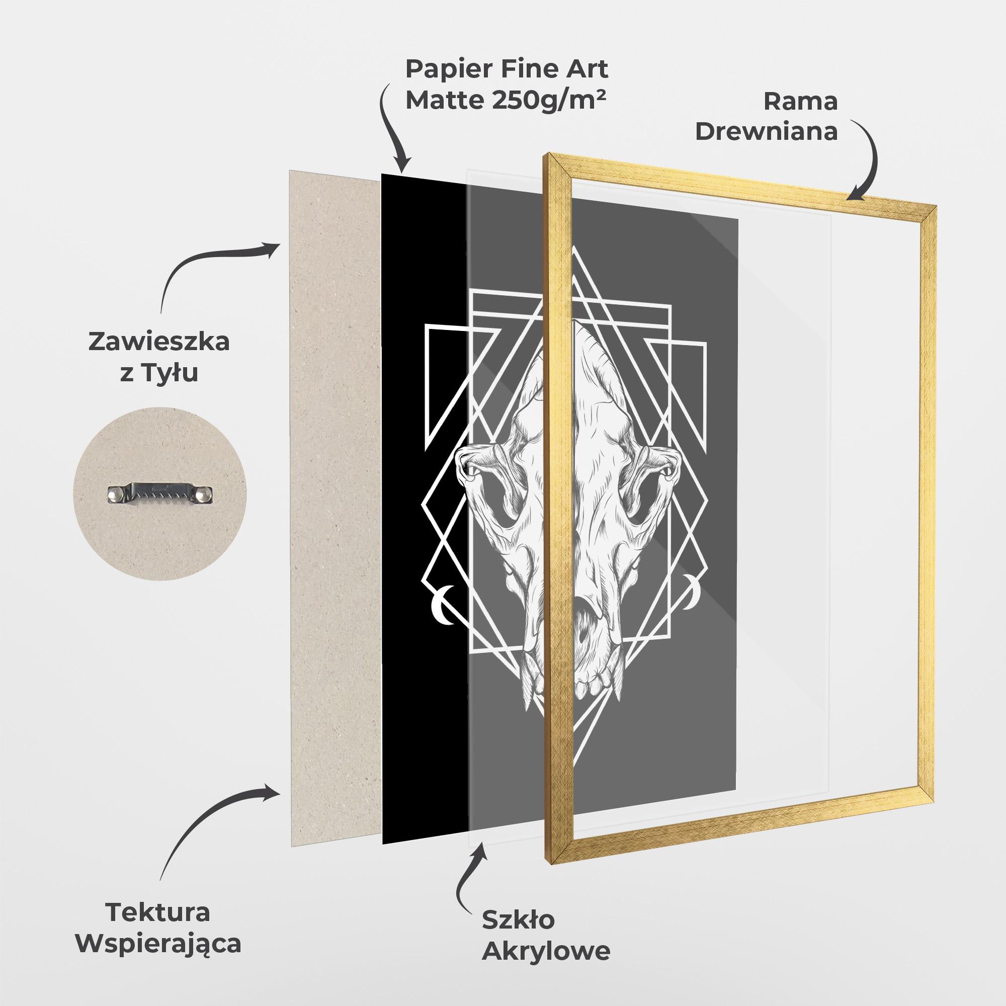Plakat w Ramie Dark Wolf Skull mockup 1