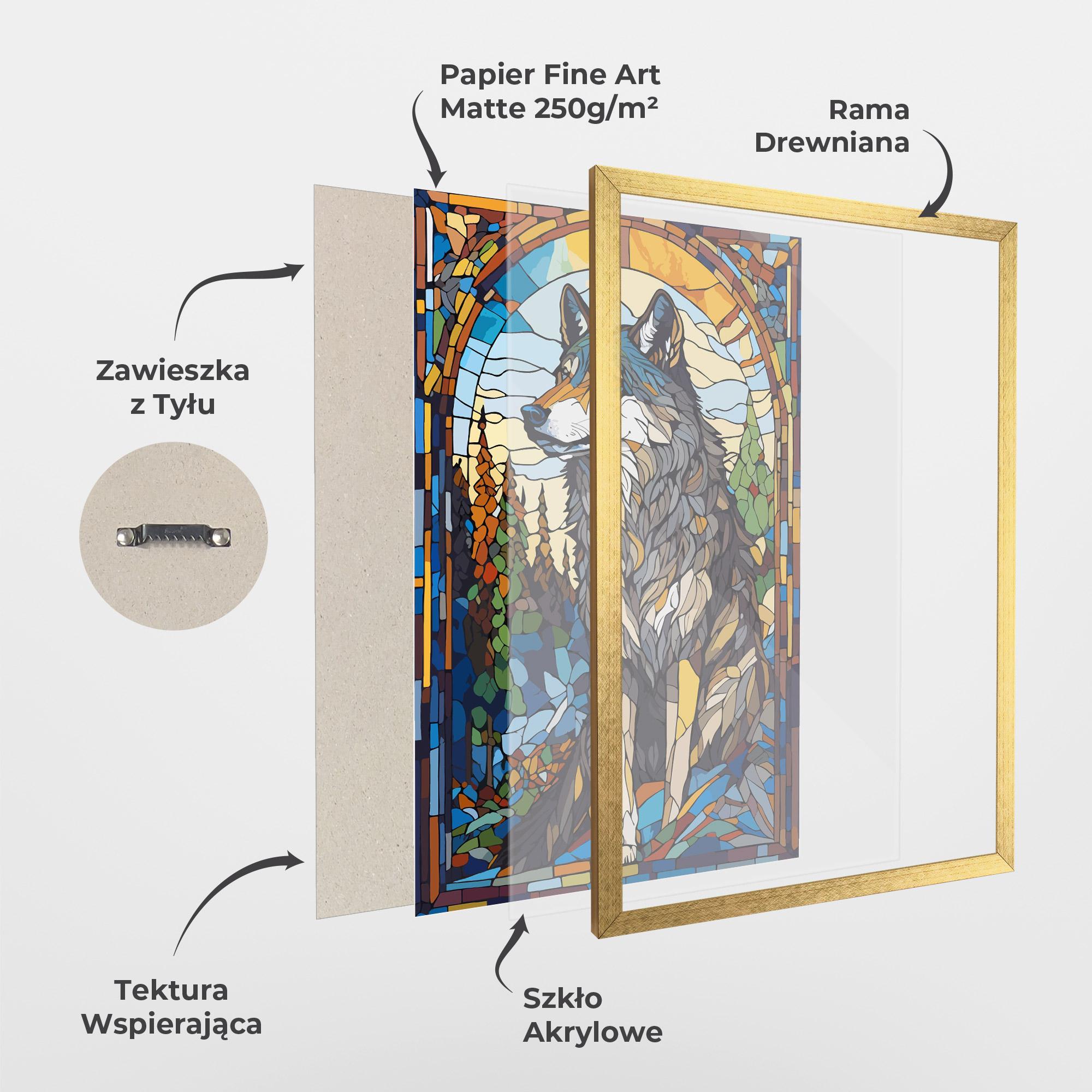 Plakat w Ramie Glass Wolf mockup 1