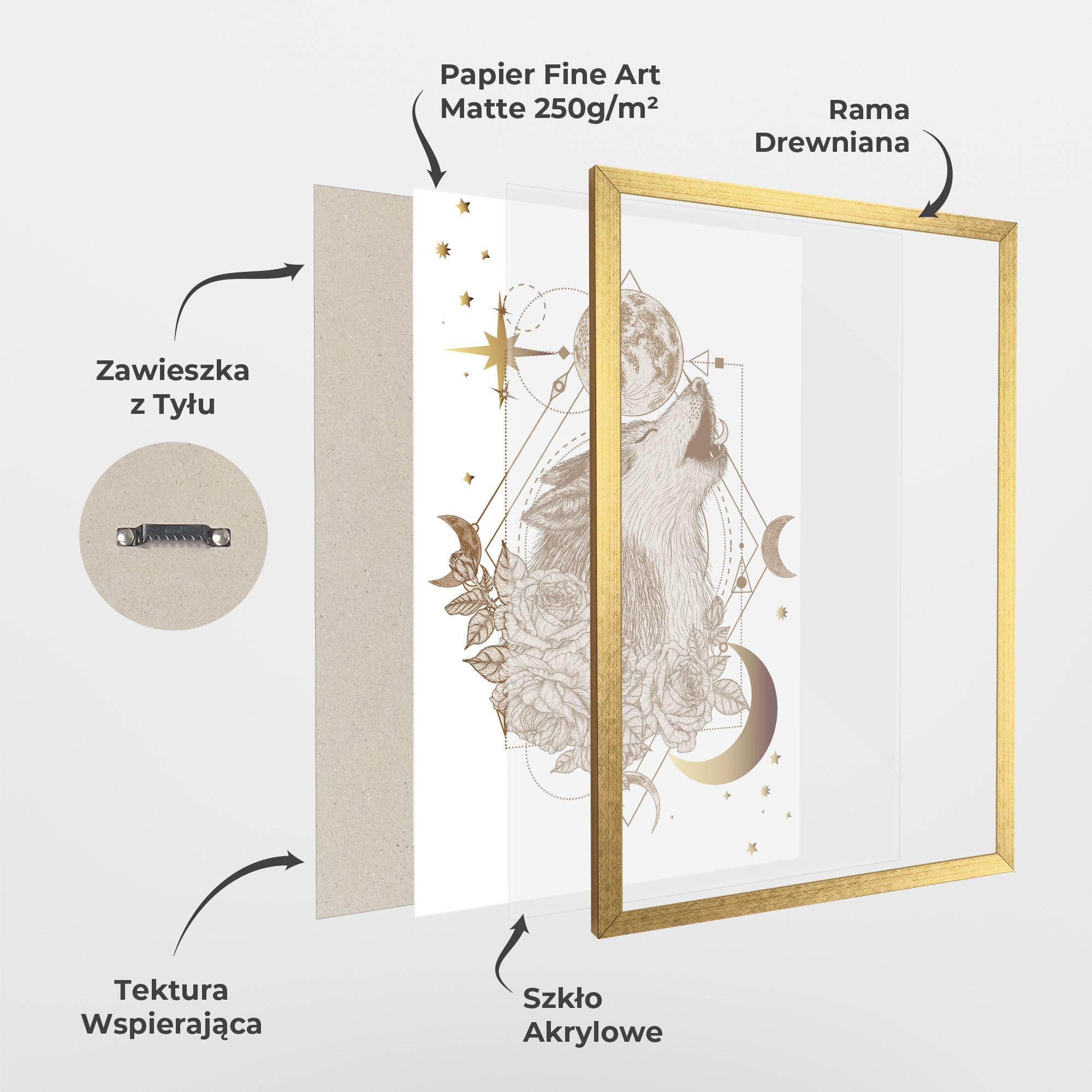 Plakat w Ramie Magical Wolf mockup 1